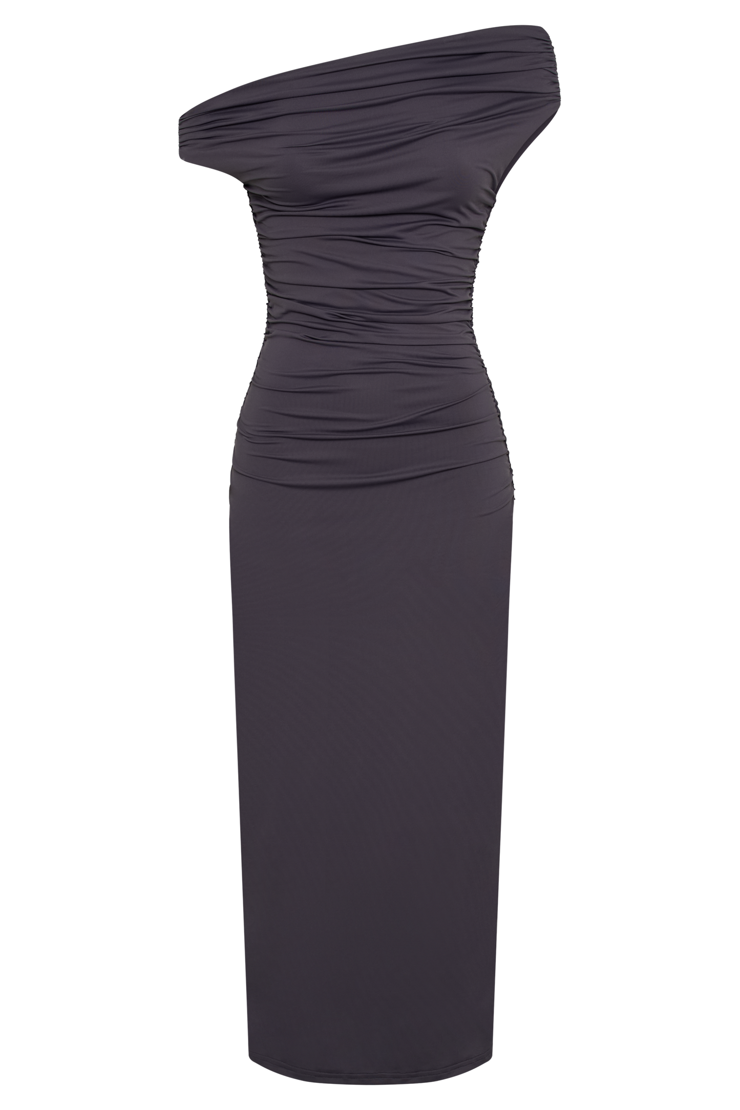 Robe midi en nylon recyclé Alayna - Gris anthracite