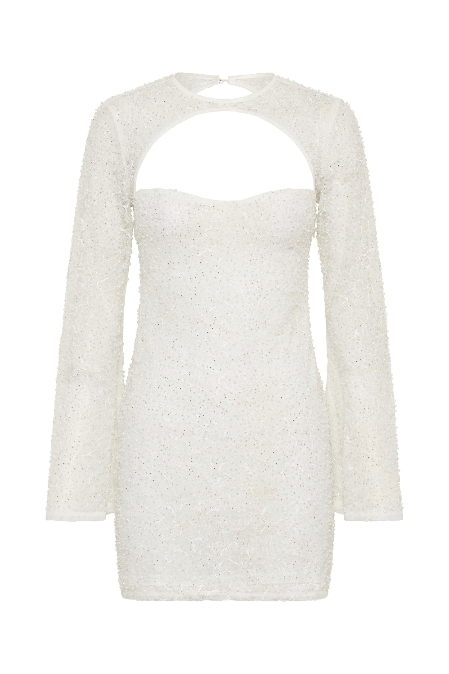 Mini-robe perlée Paxton - Blanche