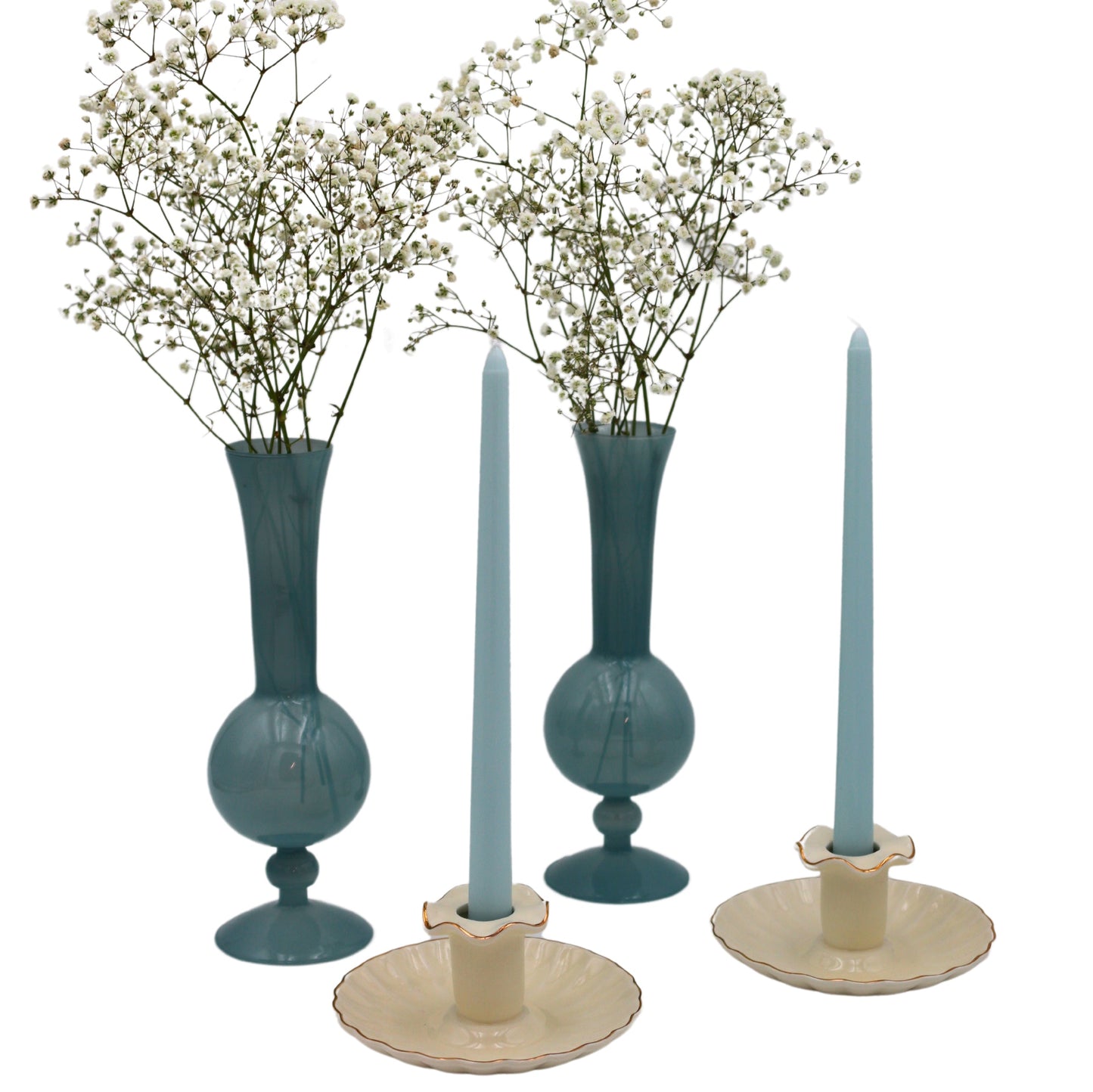 Bougie conique extra haute en forme de nuage bleu bébé (1 boîte de 25 bougies)