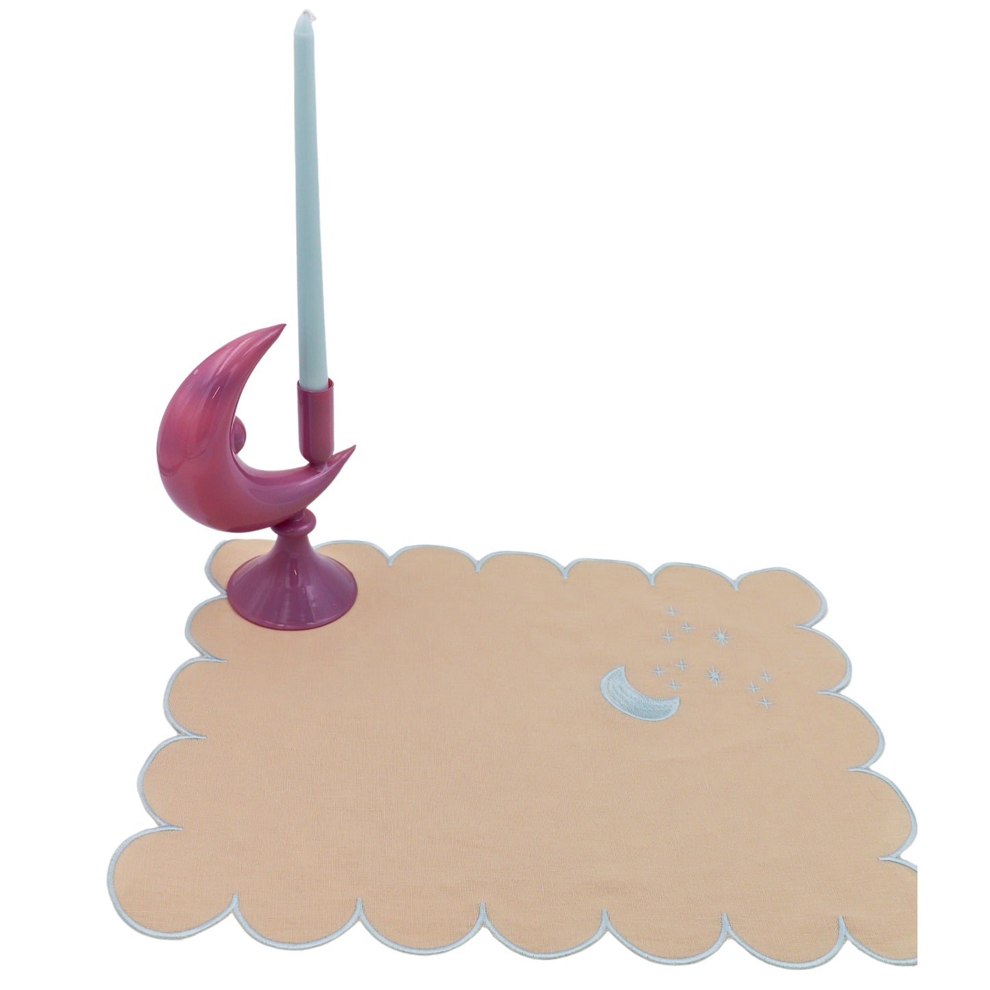 Bougie conique extra haute en forme de nuage bleu bébé (1 boîte de 25 bougies)