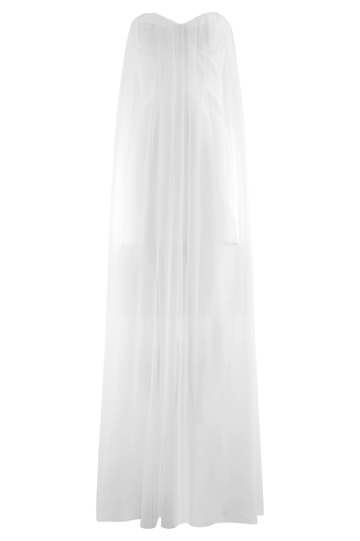 Bettany Robe Maxi en Chiffon Sans Bretelles - Blanche