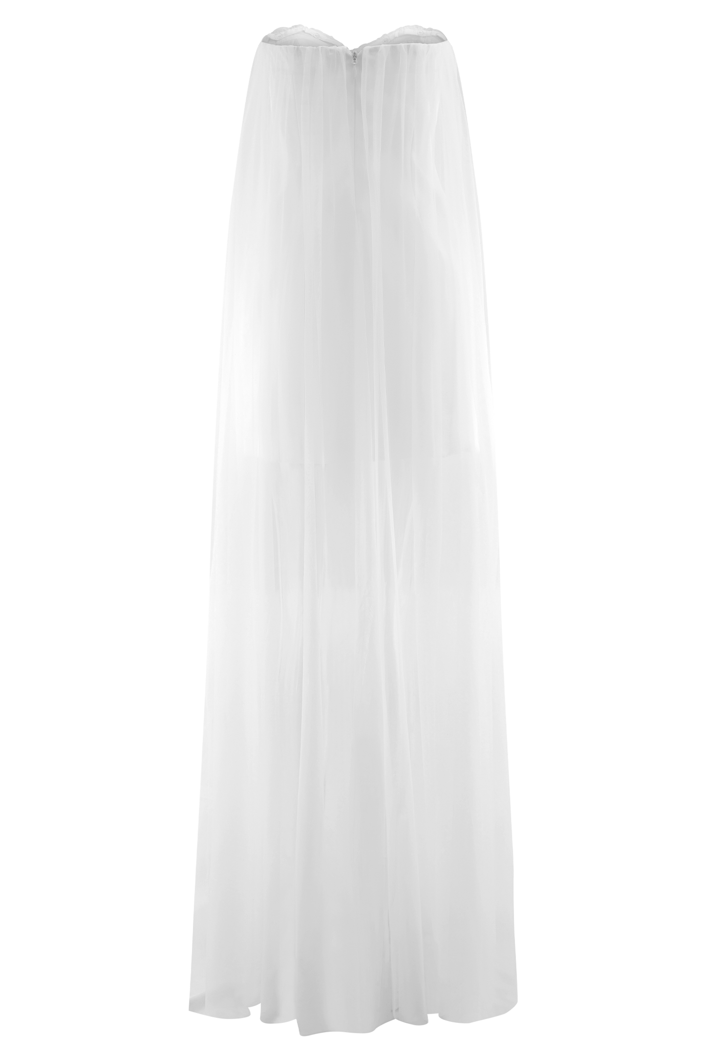 Bettany Robe Maxi en Chiffon Sans Bretelles - Blanche