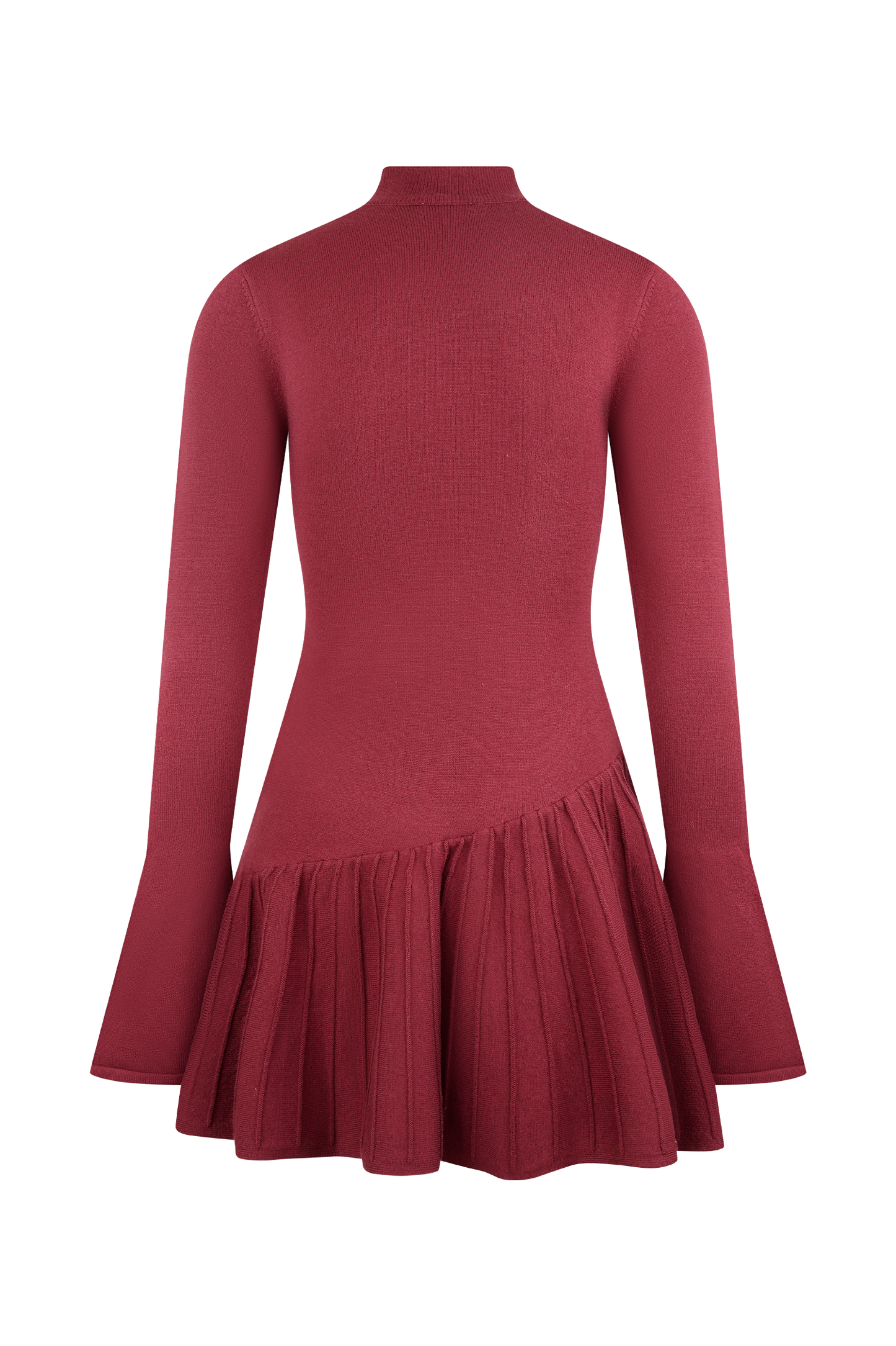 Mini-robe en tricot Blair à plis - Merlot