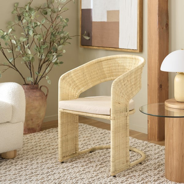 Chaise de salle à manger en rotin Krystalina, couleur naturelle