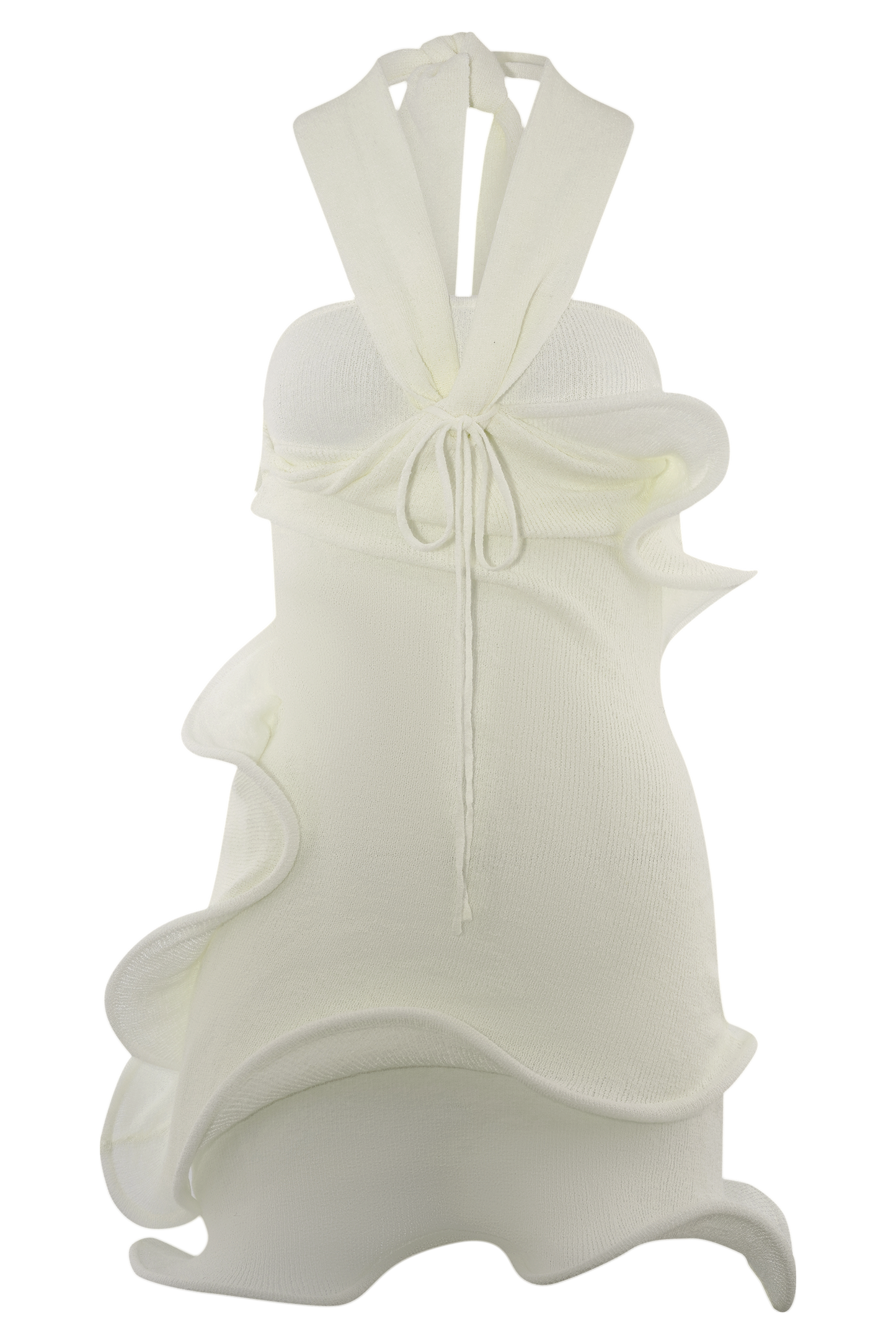 Mini-robe Caprice en jersey à col montant - Blanc