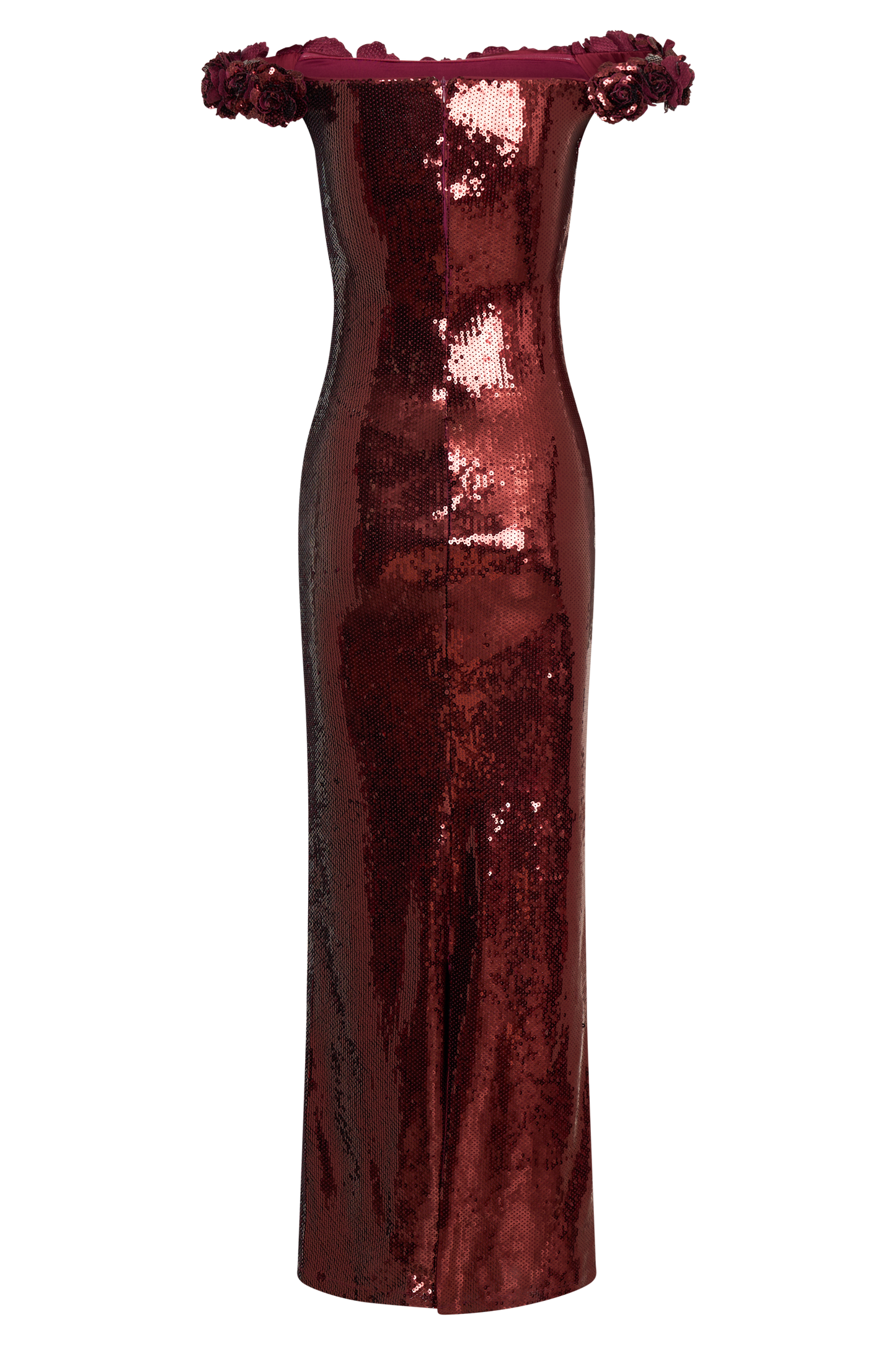 Robe Maxi Carrie en Rose avec Paillettes - Brun-Rouge