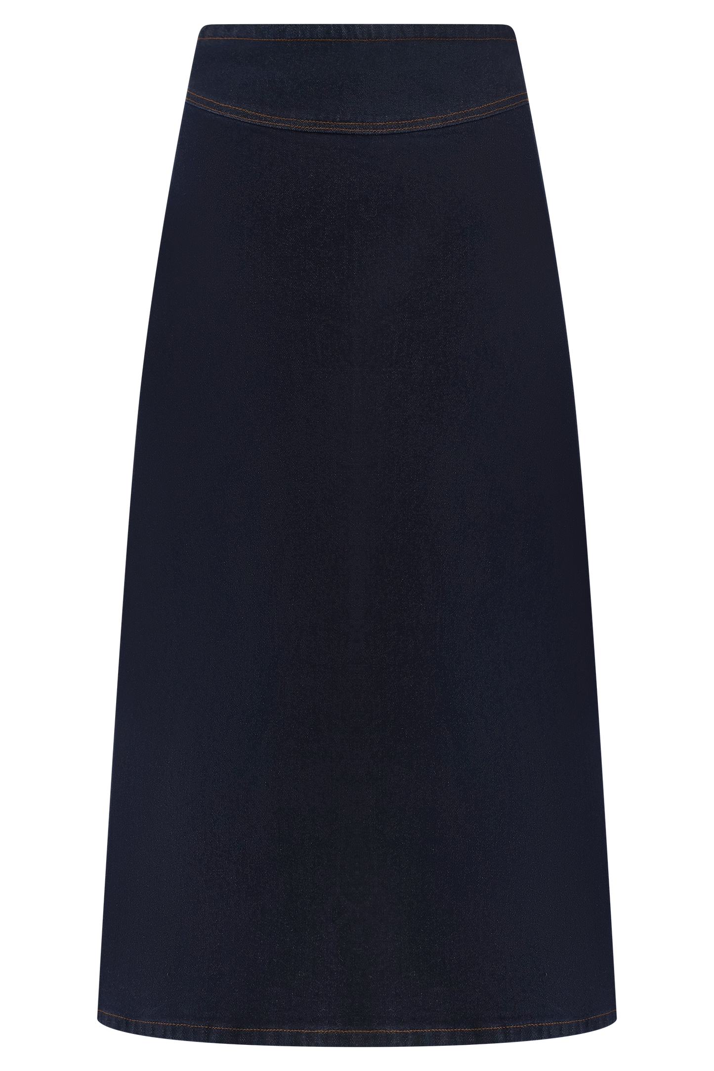 Jupe mi-longue trapèze en jean Cecilia - Bleu indigo