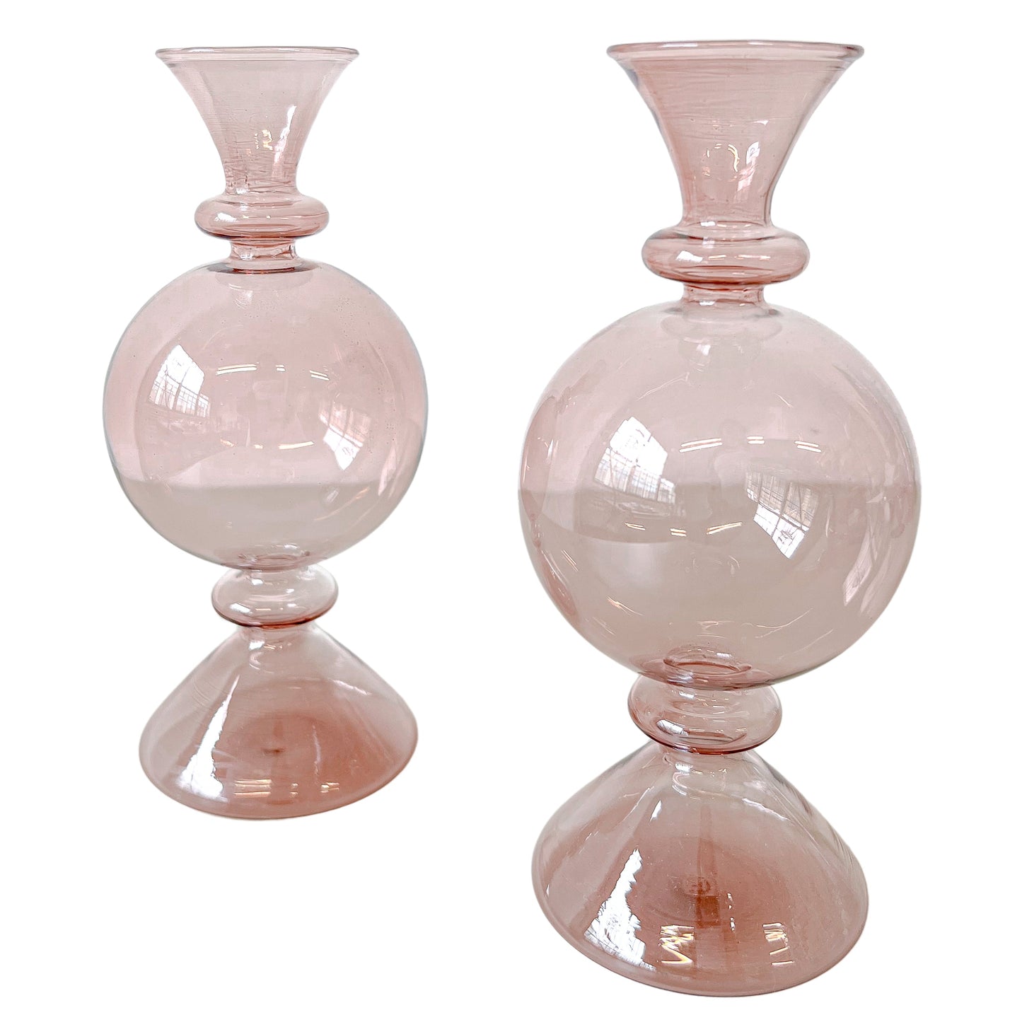 Vase boule de fleurs de cerisier rose (lot de 2)