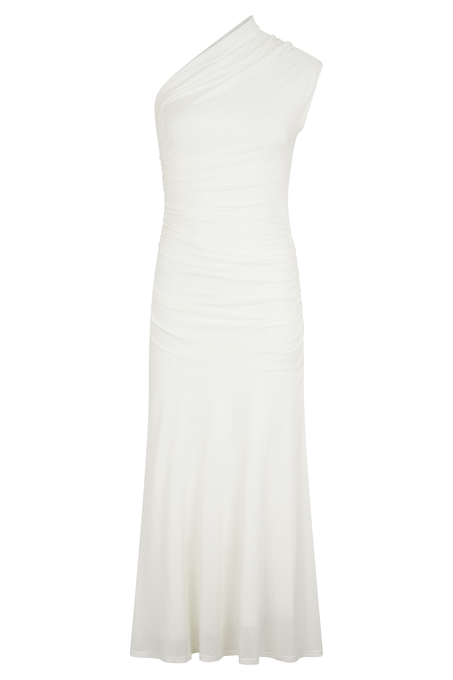 Robe midi asymétrique en jersey pêche de Chloe - Ivoire