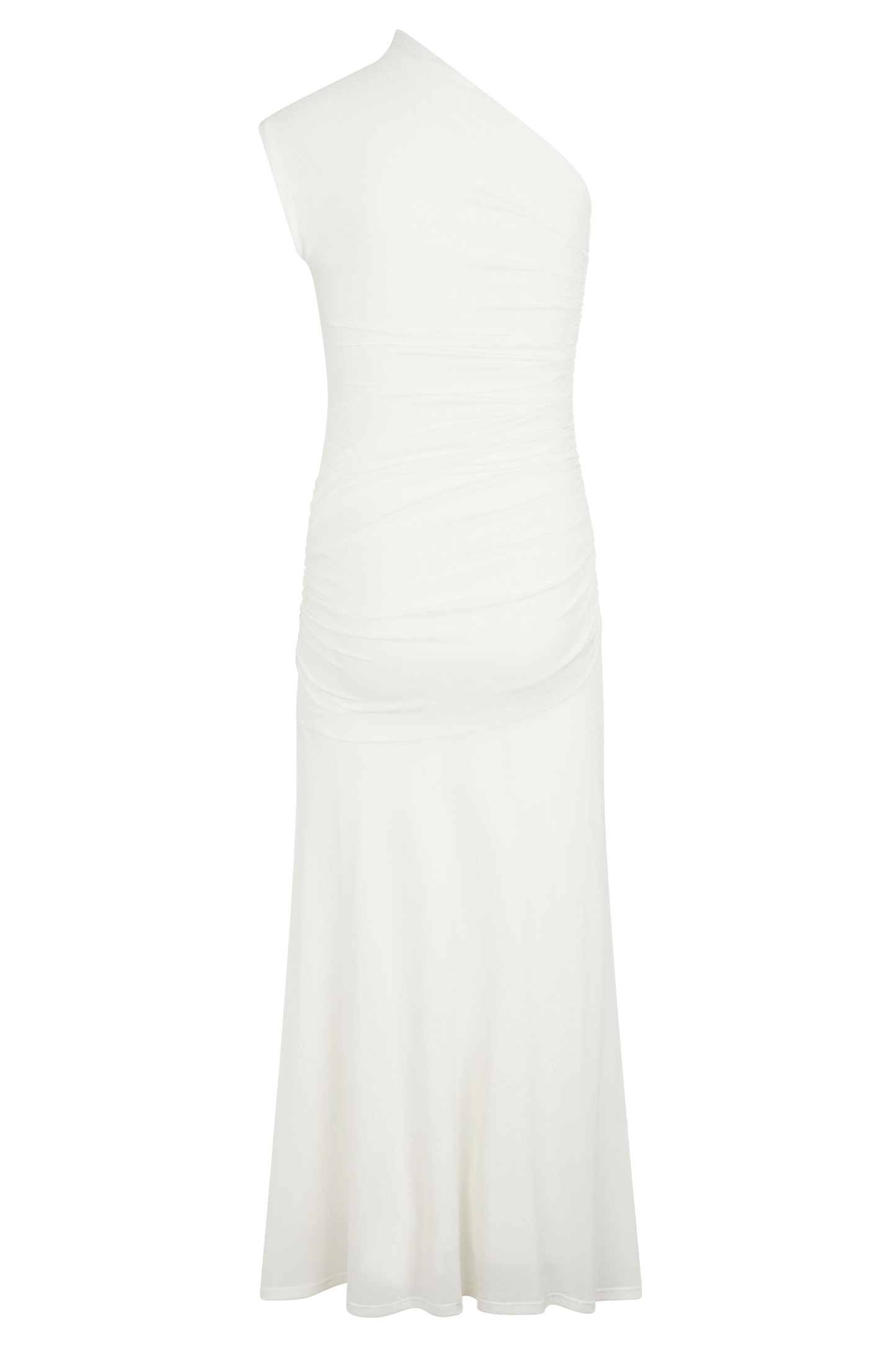 Robe midi asymétrique en jersey pêche de Chloe - Ivoire