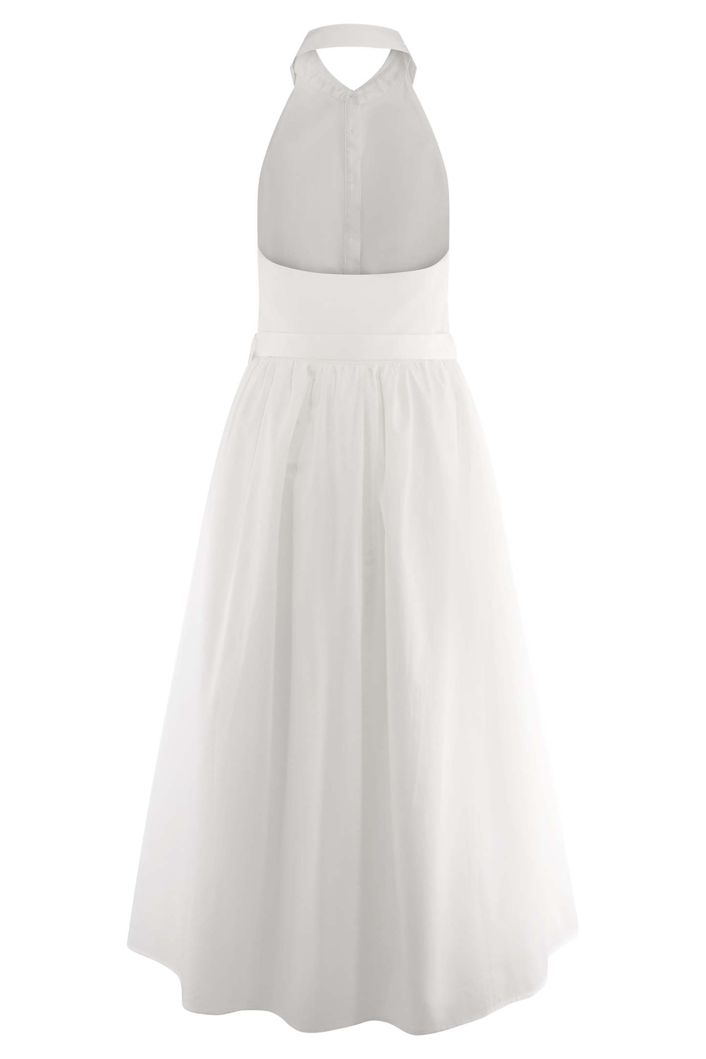 Robe midi à col montant Cindy - Blanc