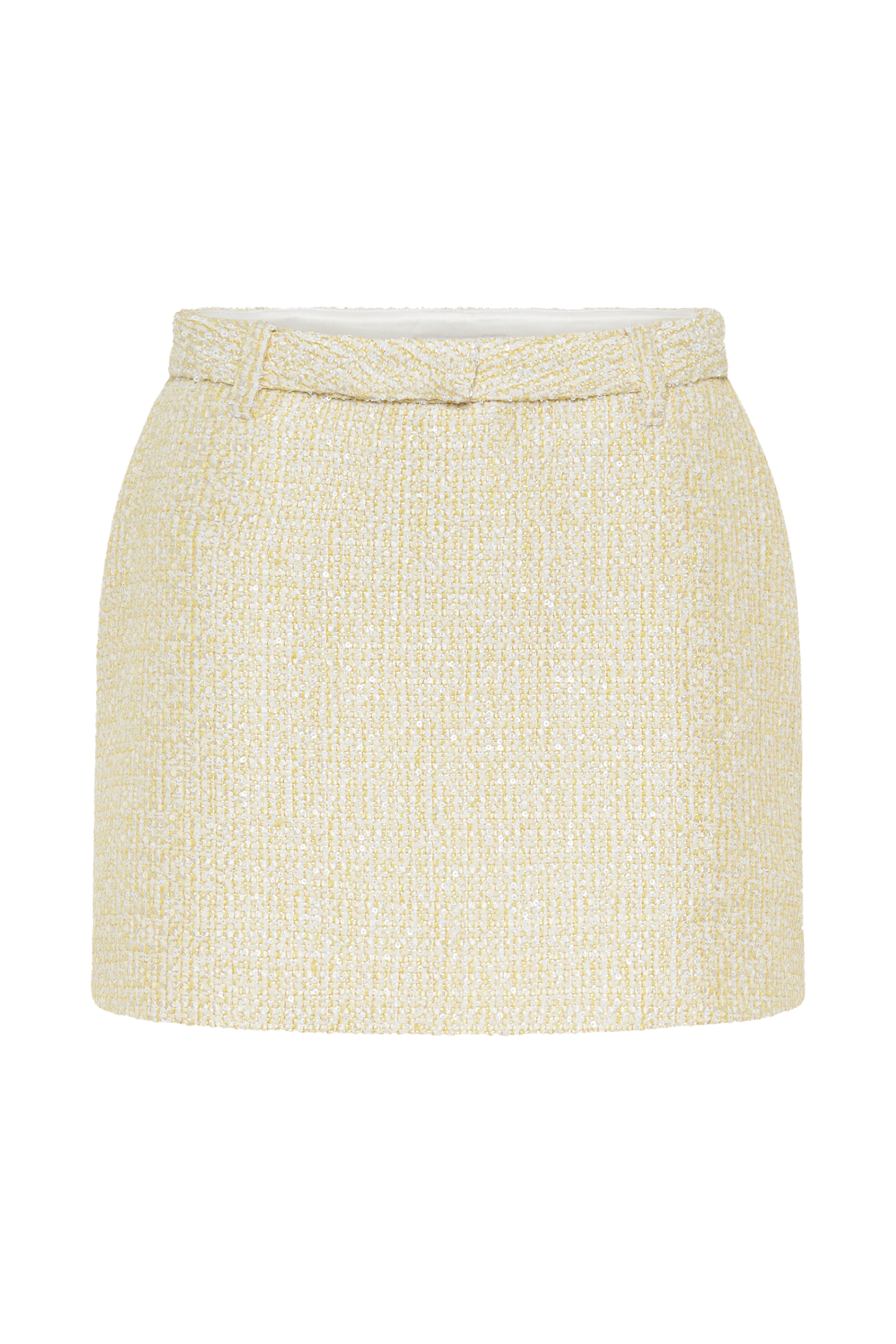 Jupe mini en tweed Mercer - Citron