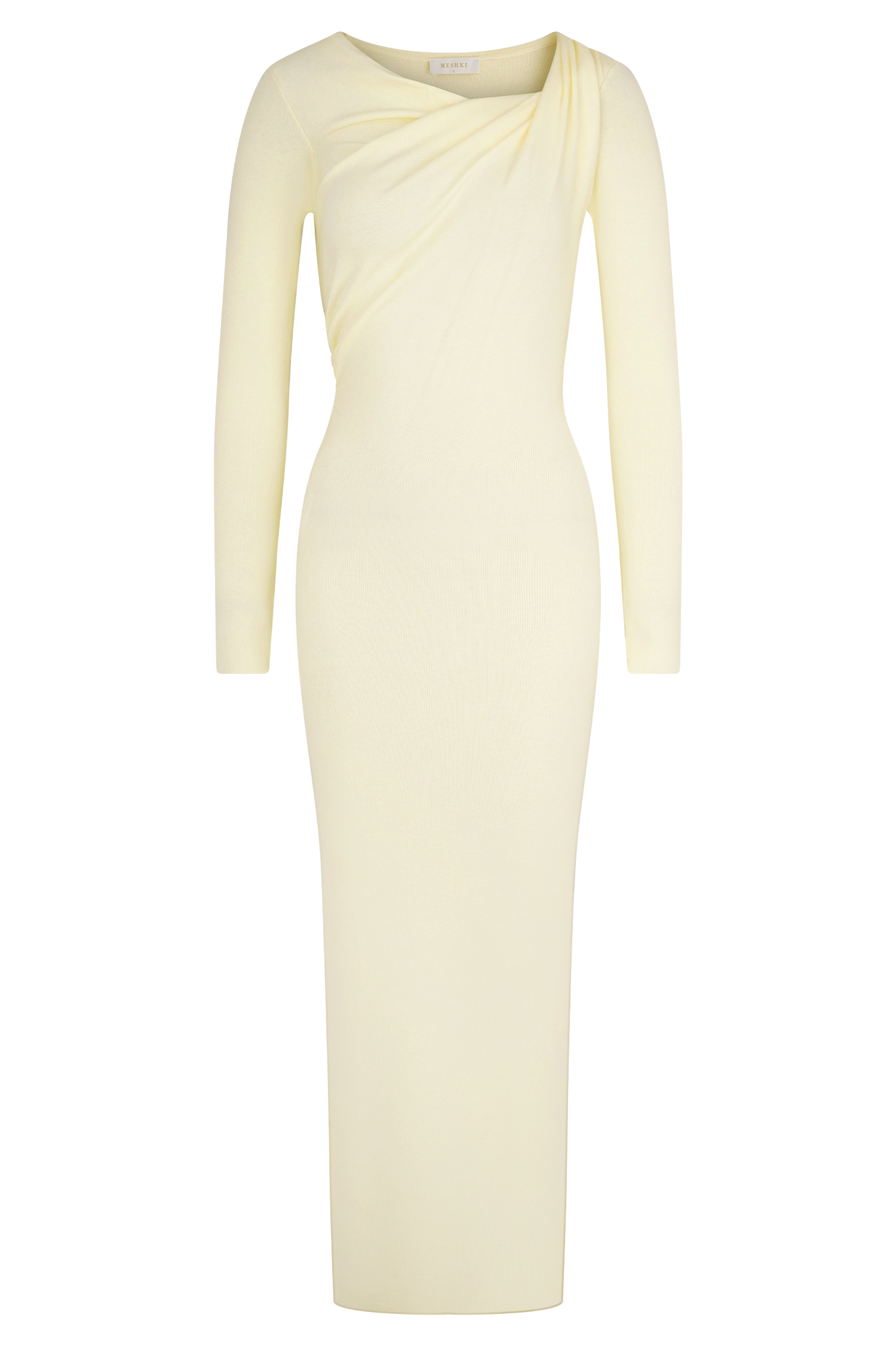 Robe mi-longue en jersey torsadé et drapé Culver - Crème