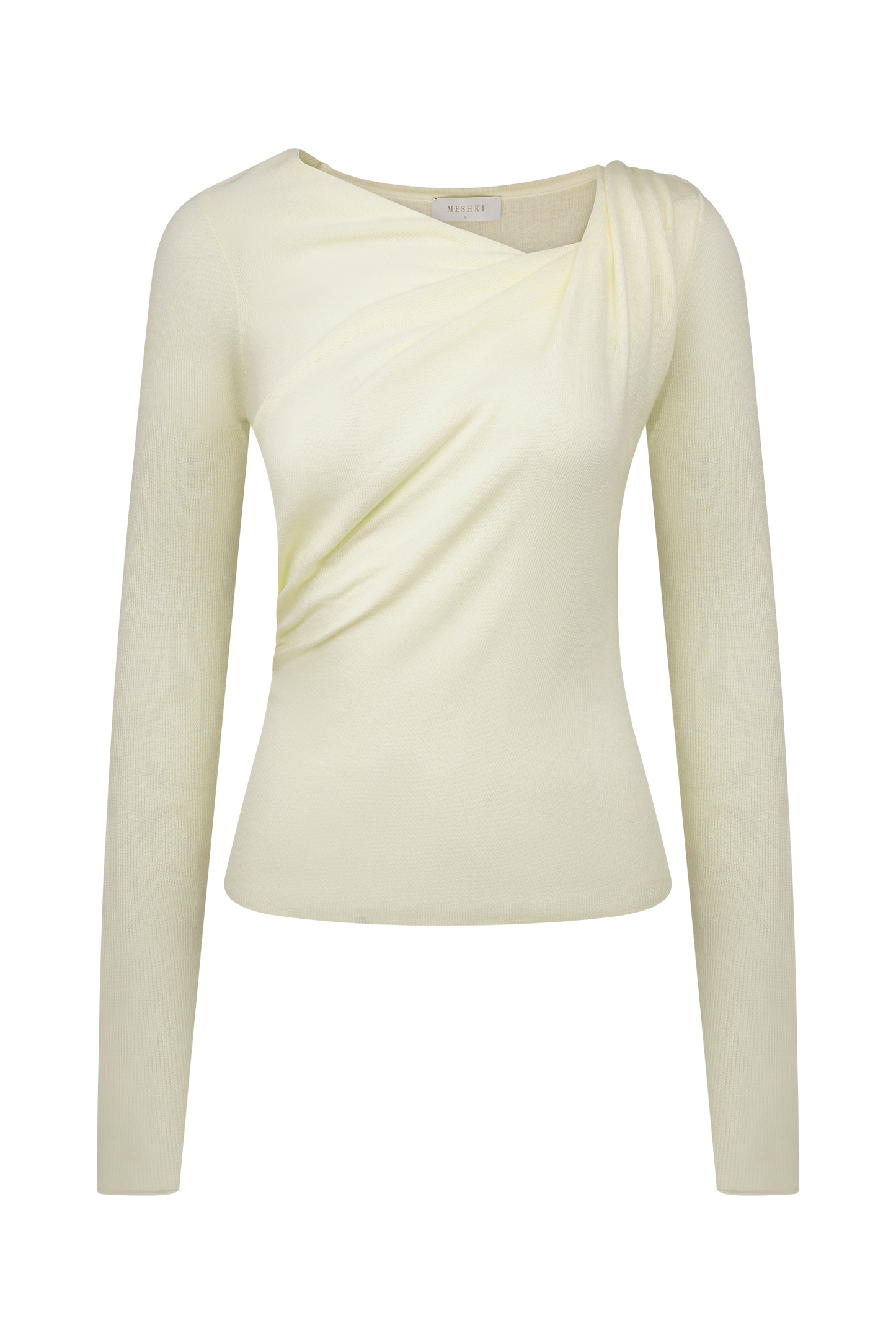 Top en jersey torsadé et drapé Culver - Crème