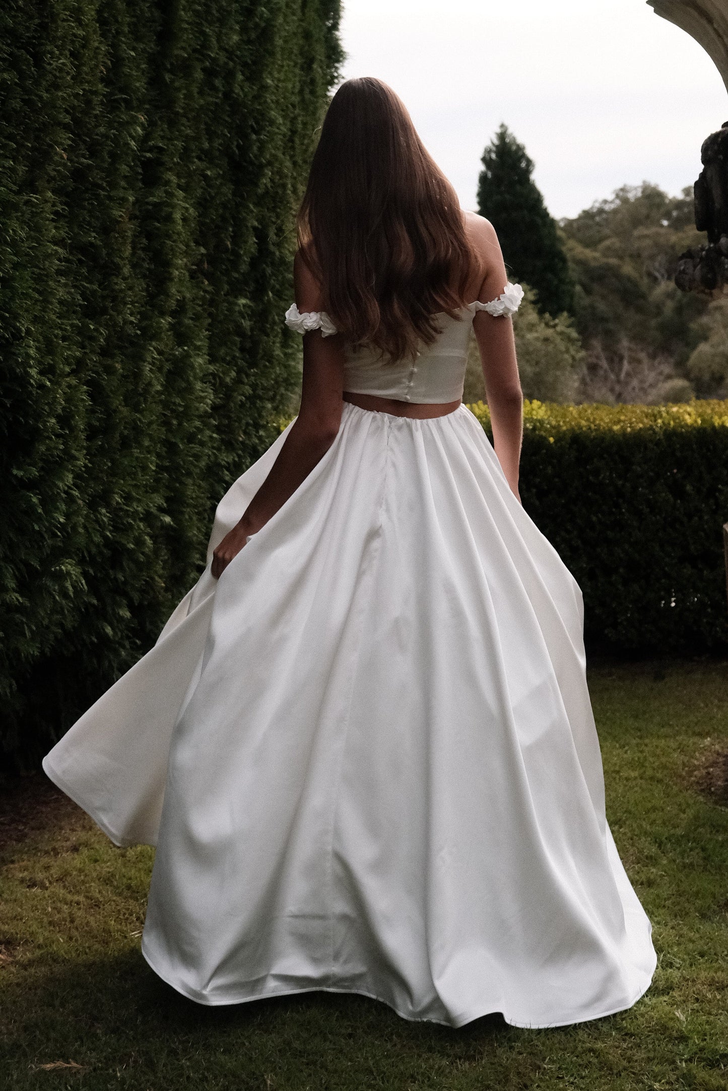 Jupe Maxi Satin Kelsey - Blanche