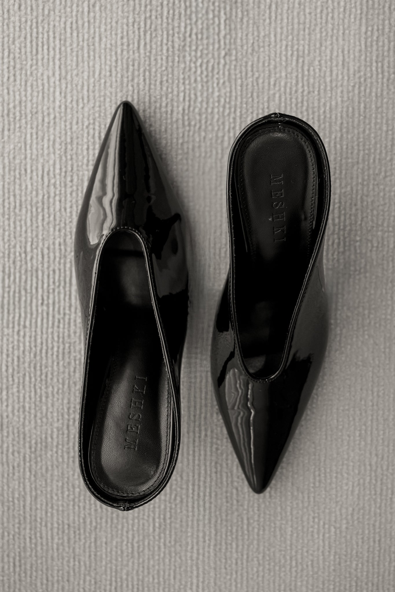 Emerson - Chaussures à talons pointus en simili cuir verni - Noir