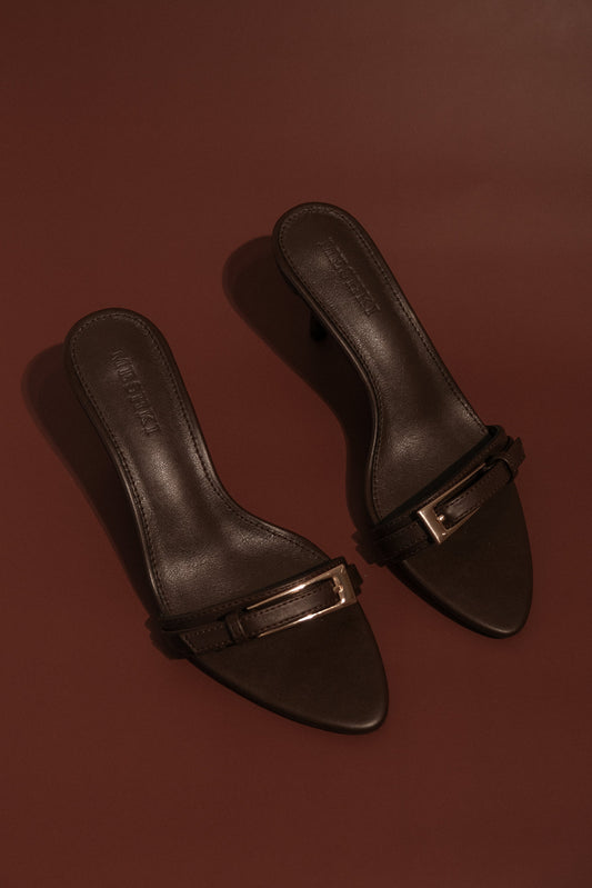 Marieanne, talons hauts à boucle - Chocolat