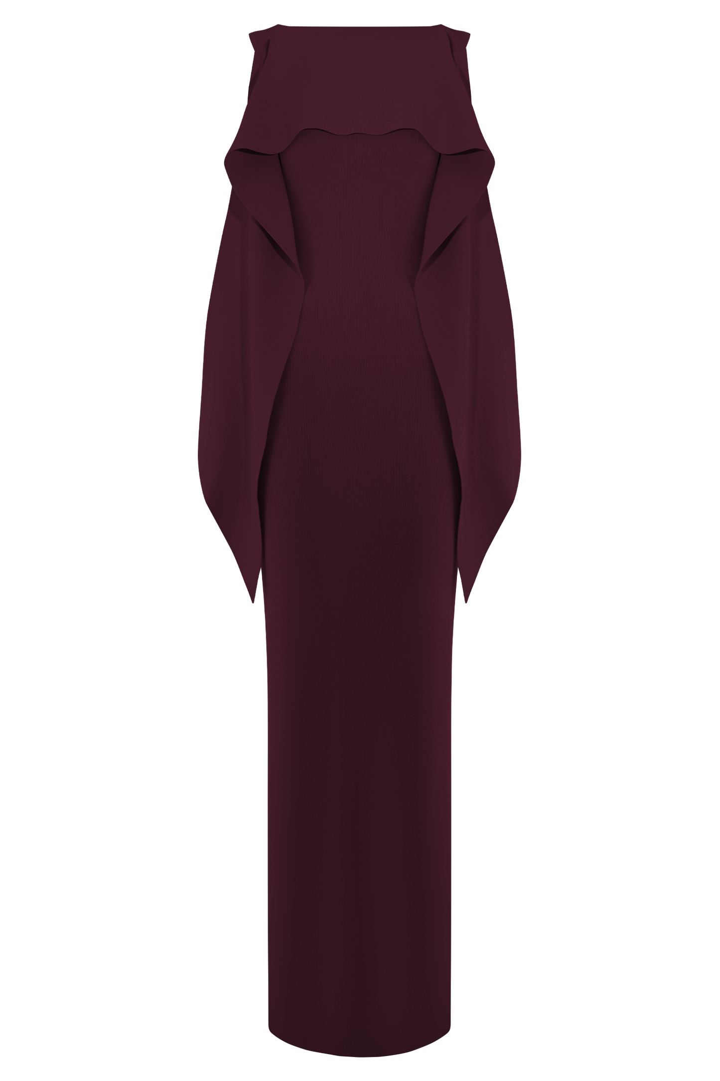Robe Maxi Tricot Darby avec Écharpe - Merlot