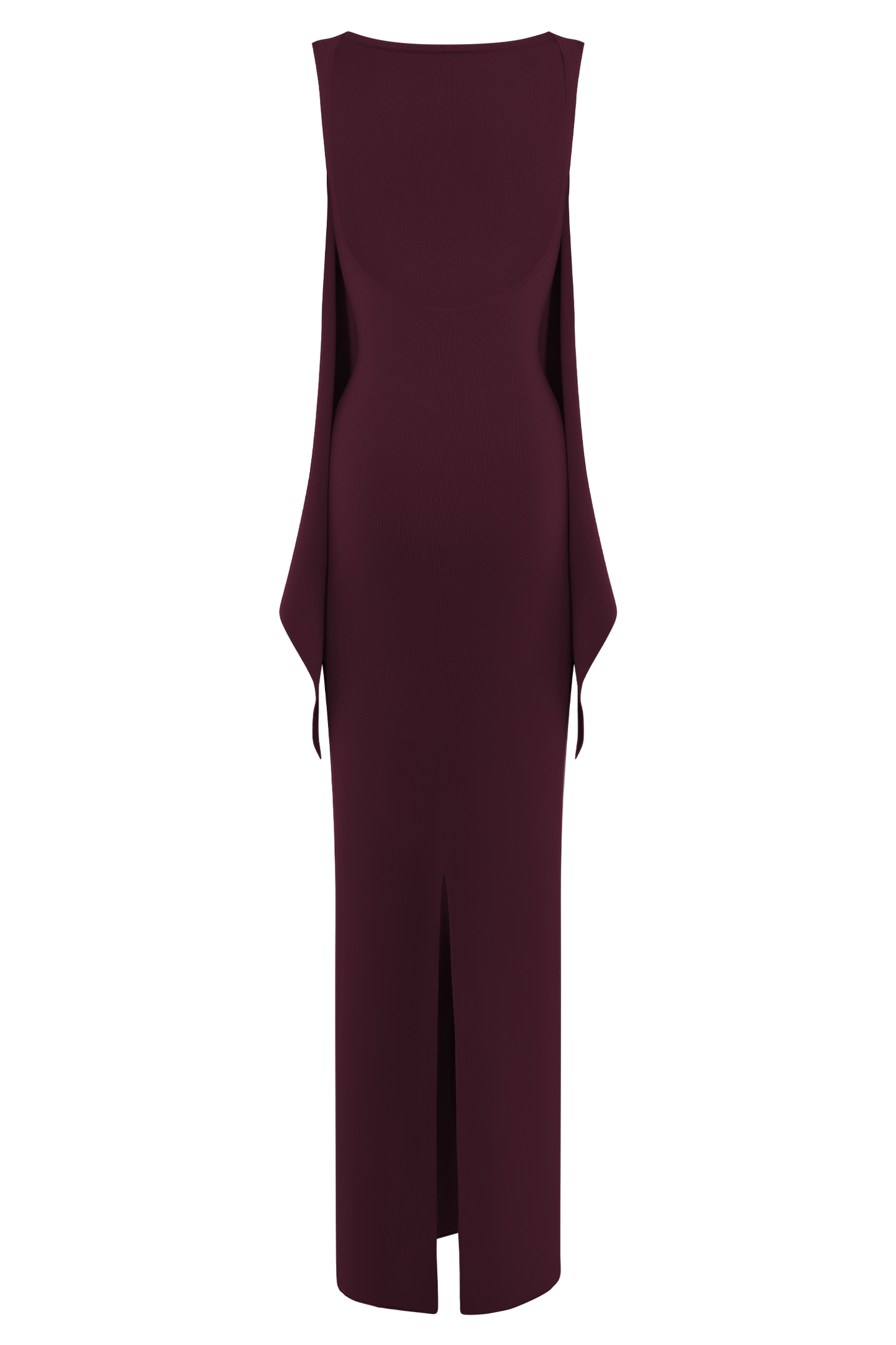 Robe Maxi Tricot Darby avec Écharpe - Merlot