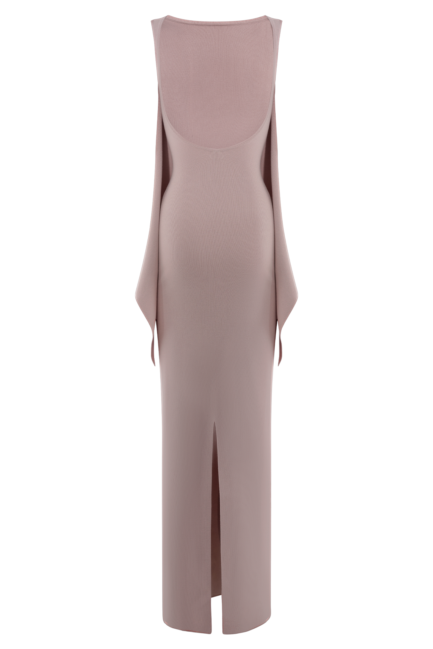 Robe Maxi en Tricot Darby avec Écharpe - Rose Pâle