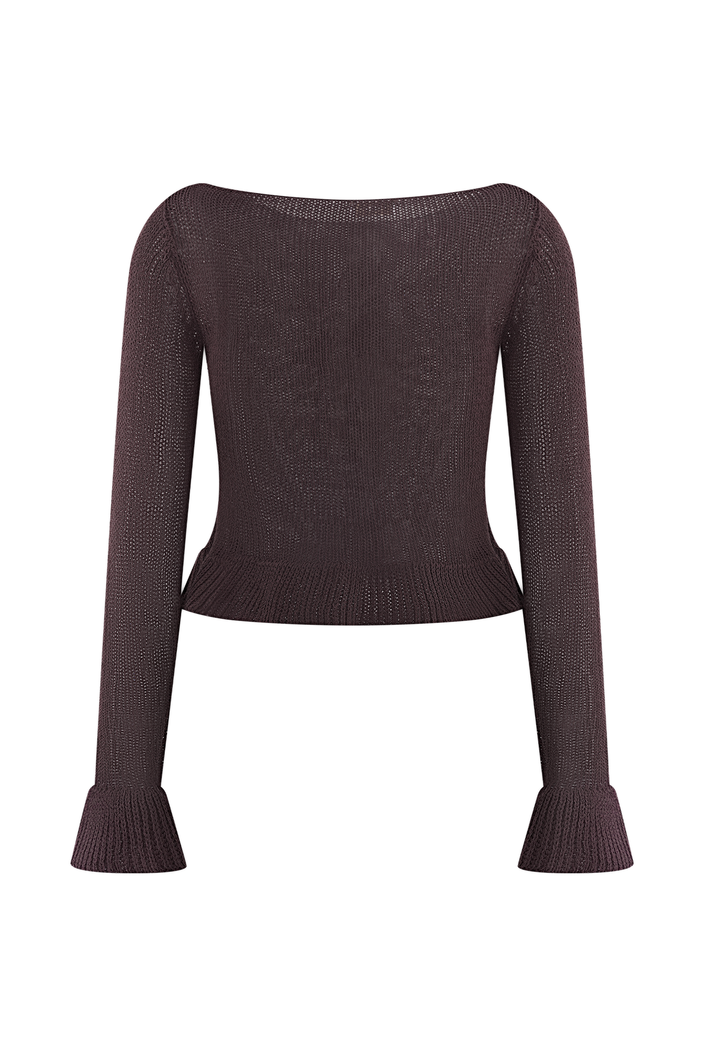 Cardigan à volants en tricot Eleanor - Chocolat