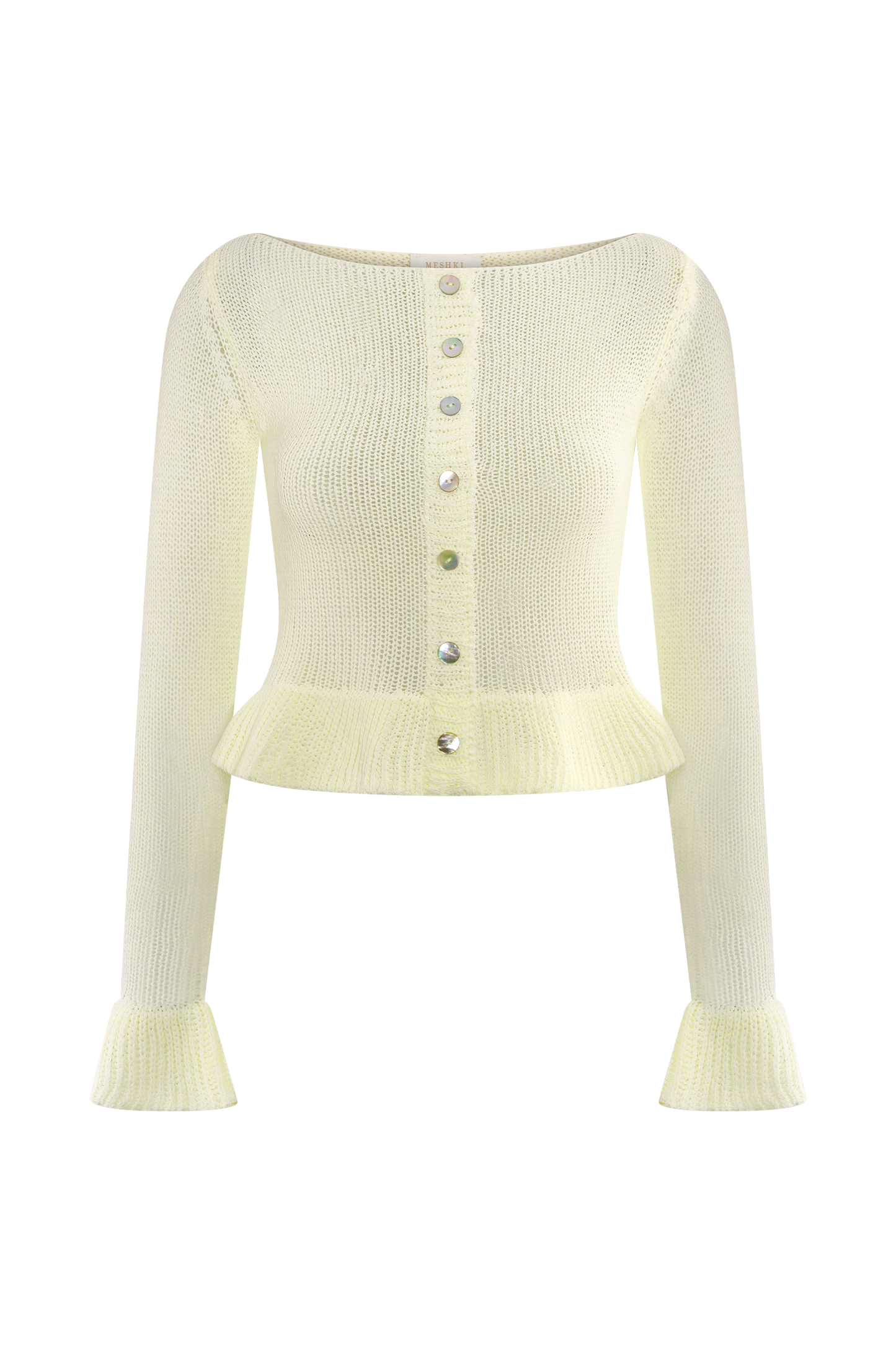 Cardigan à volants en tricot Eleanor - Blanc