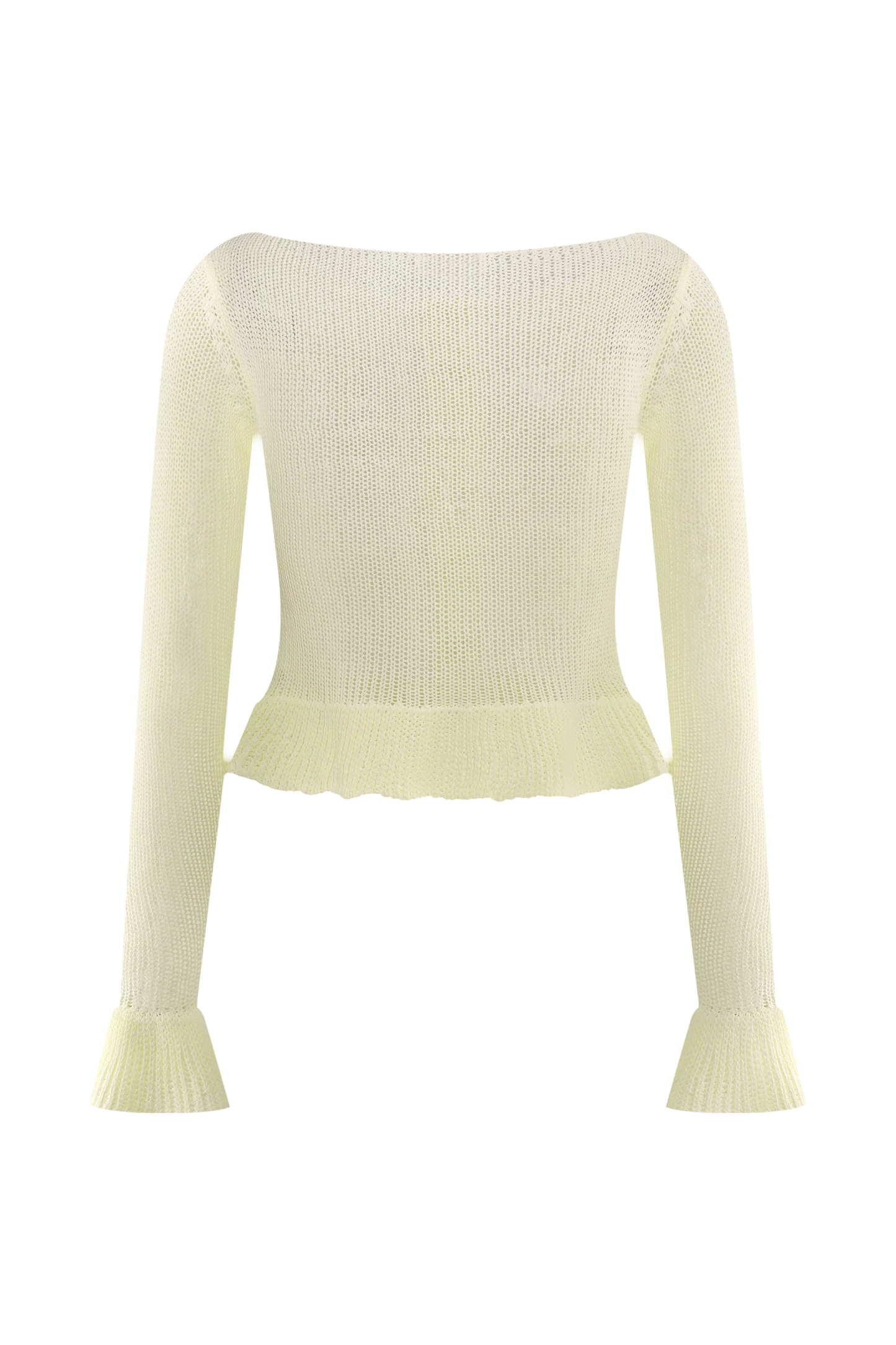 Cardigan à volants en tricot Eleanor - Blanc