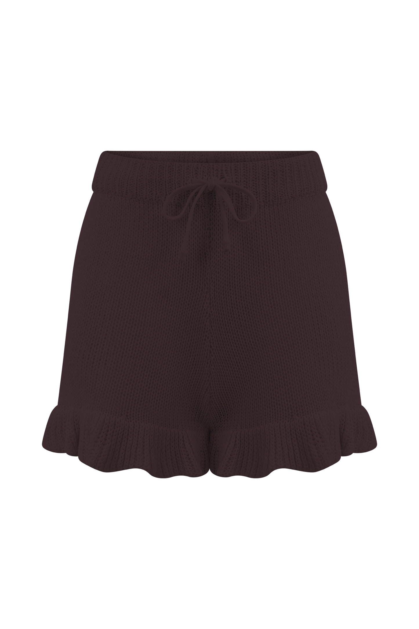 Shorts à volants en tricot Eleanor - Chocolat