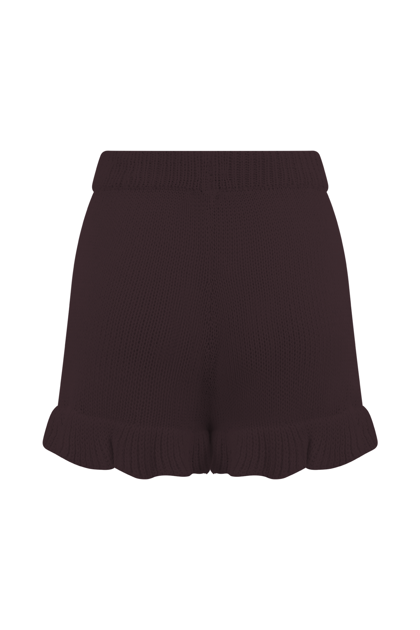 Shorts à volants en tricot Eleanor - Chocolat
