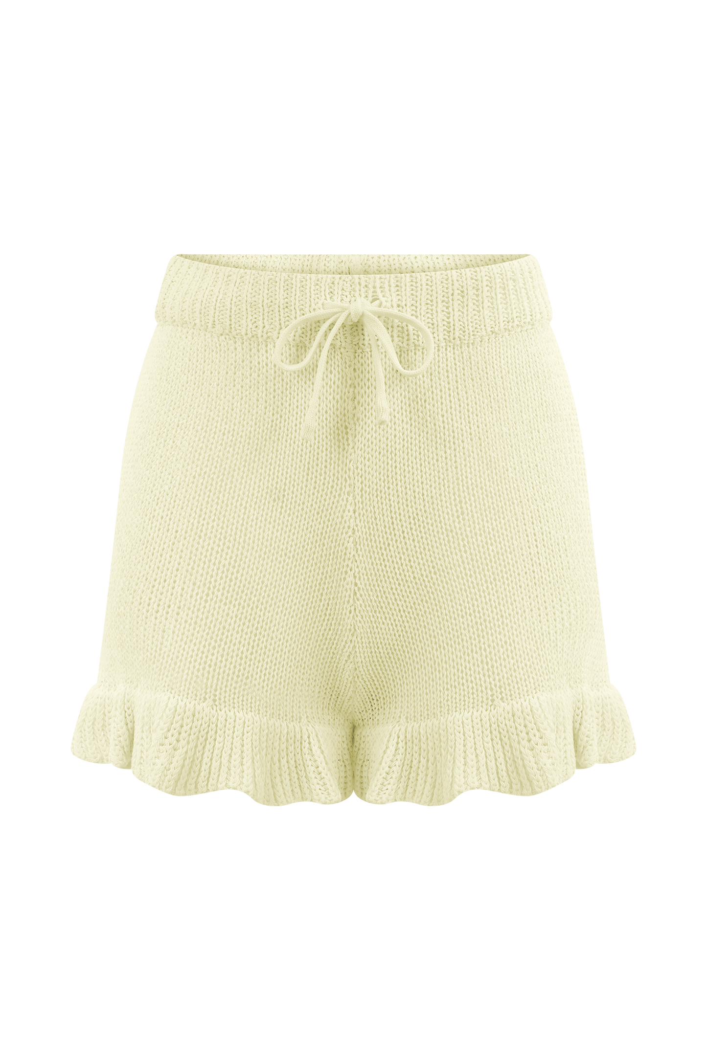 Shorts en tricot à volants Eleanor - Blanc