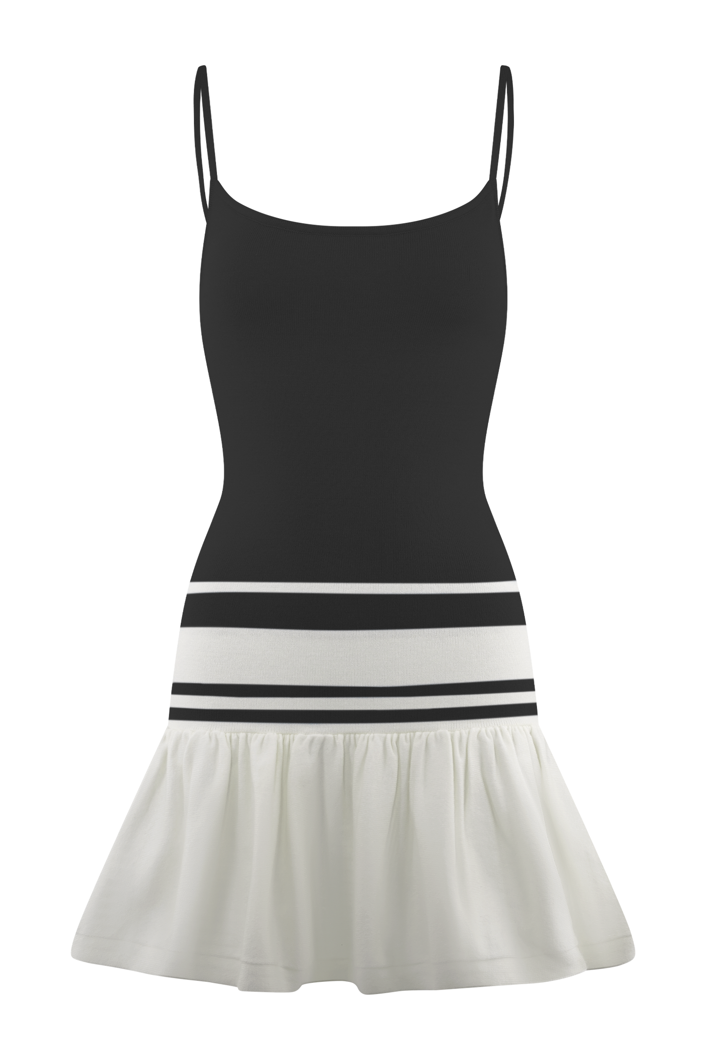 Robe mini en tricot contrasté Ellison - Noir/Blanc