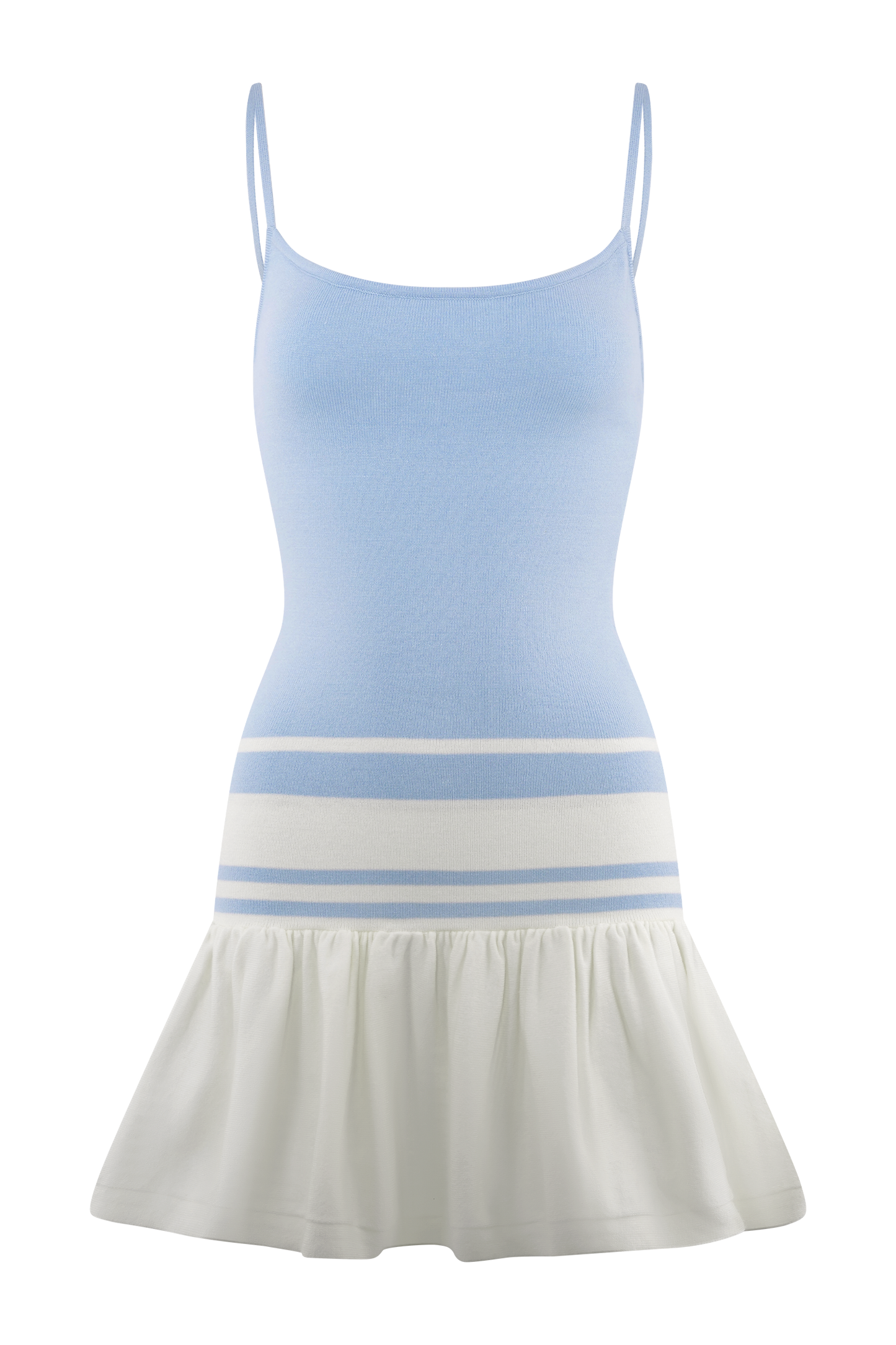Robe mini en tricot contrastée Ellison - Bleu/Blanc