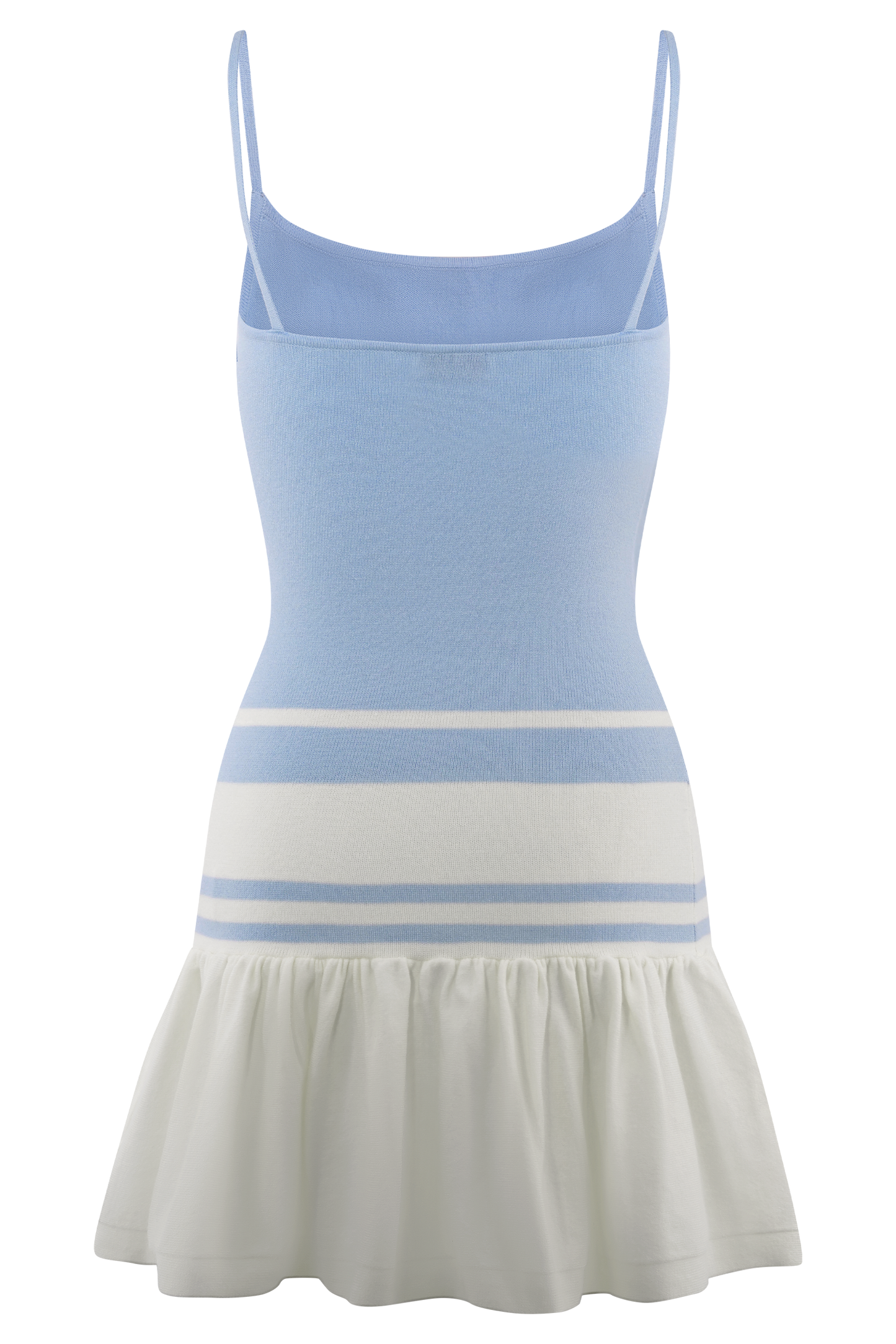 Robe mini en tricot contrastée Ellison - Bleu/Blanc