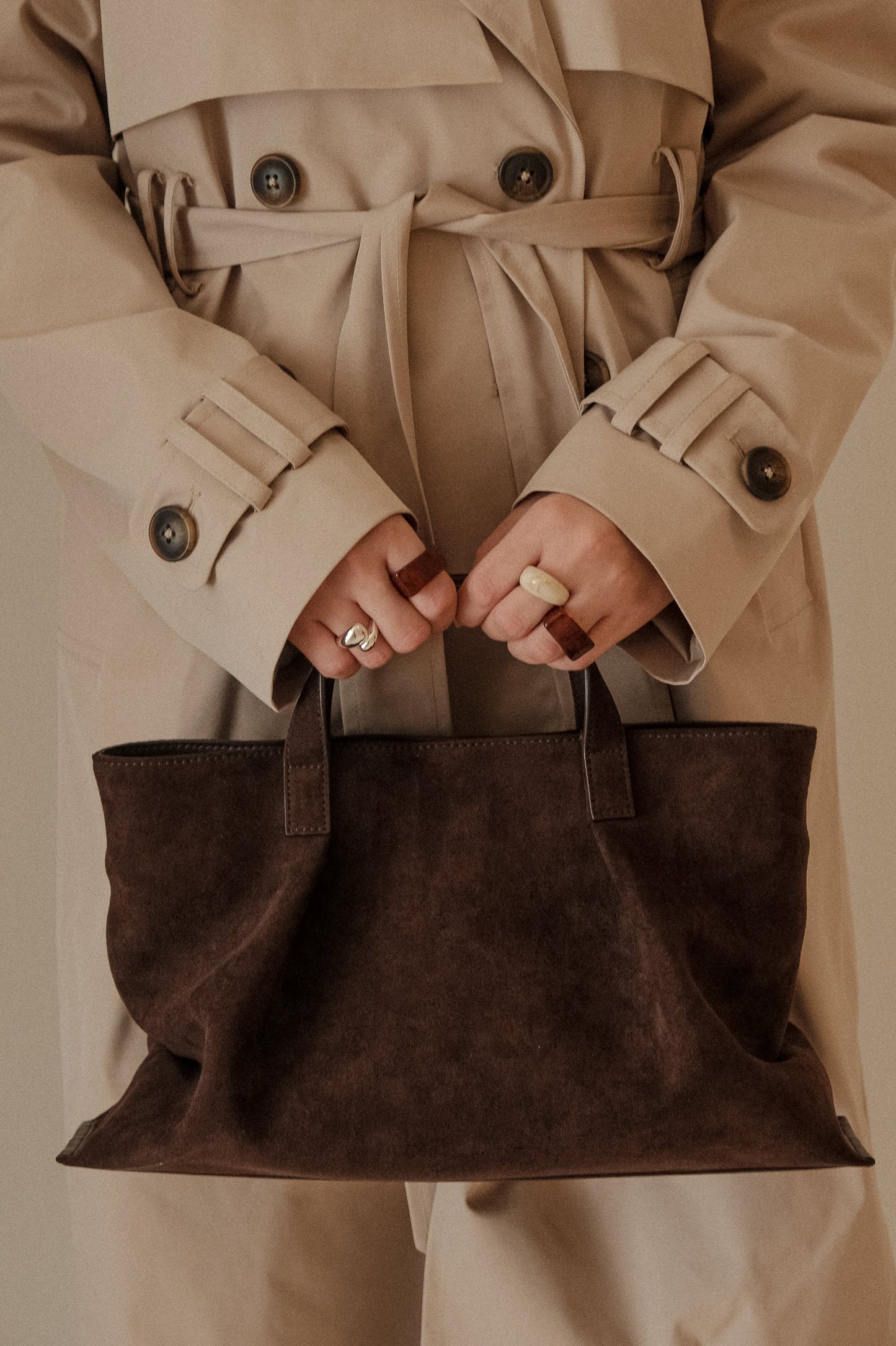 Sac en daim synthétique Baylor - Chocolat