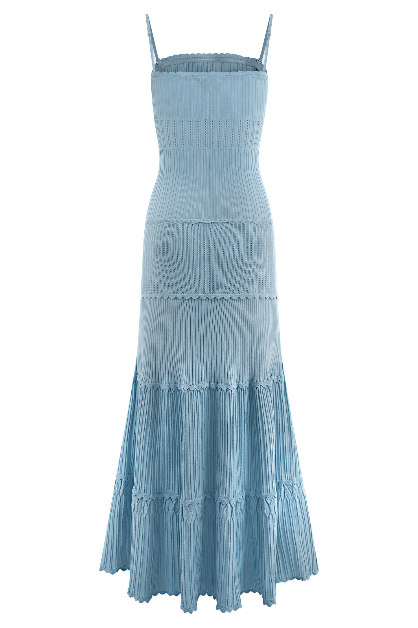Robe Maxi en Tricot Pointelle Finley - Bleu Bleuâtre