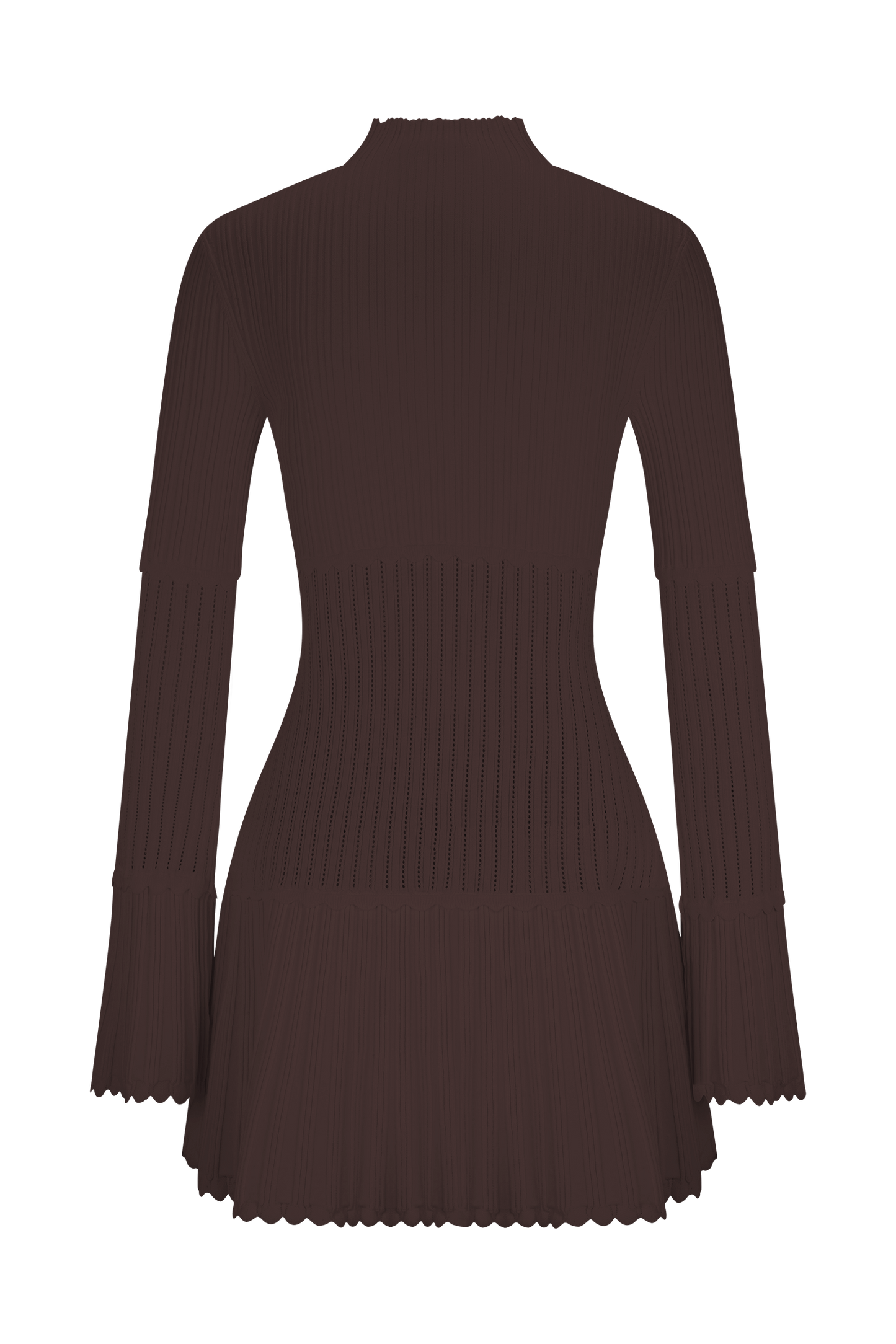 Mini-robe en tricot côtelé Adena - Chocolat