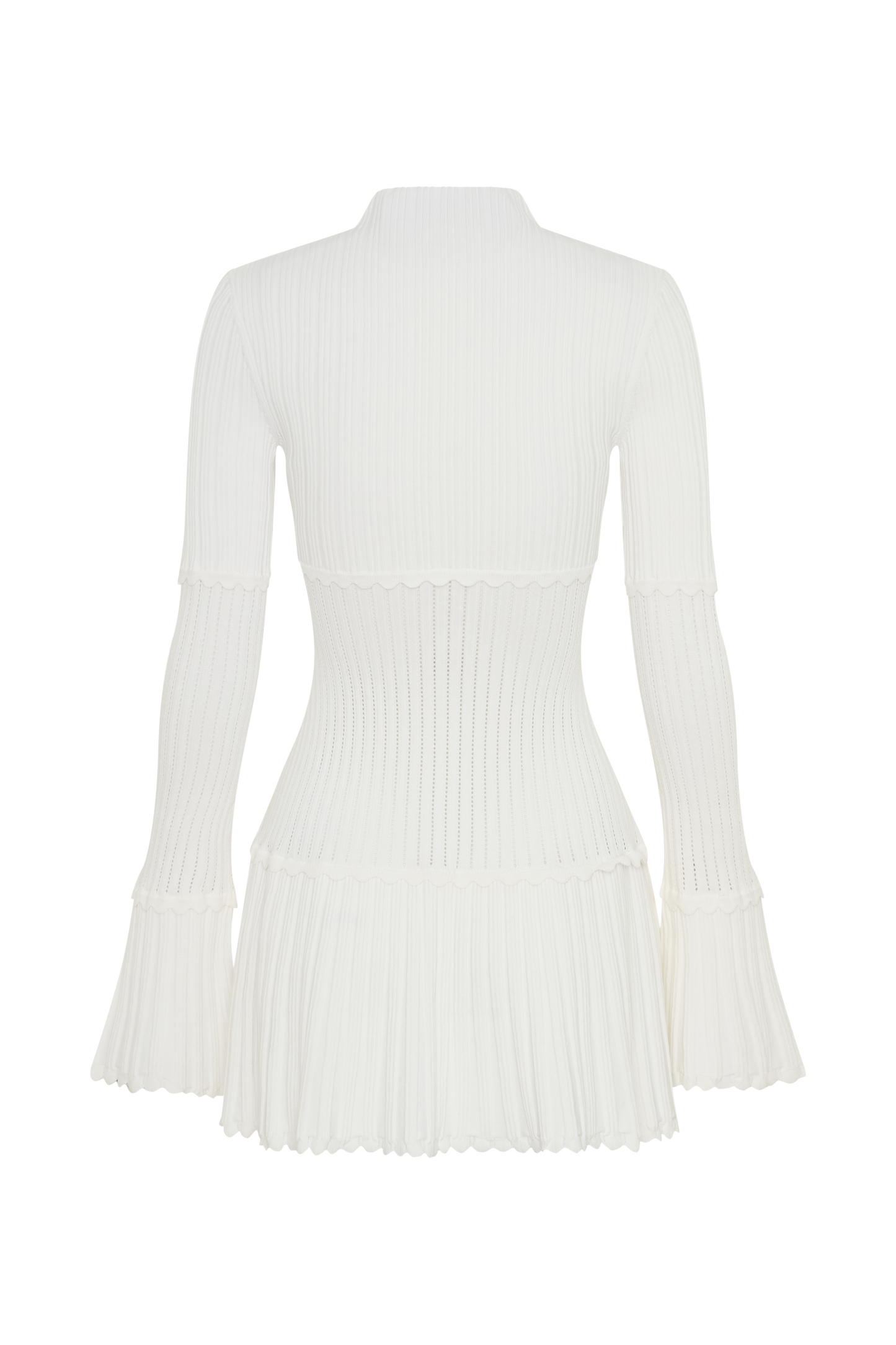 Robe mini en jersey côtelé Adena - Ivoire