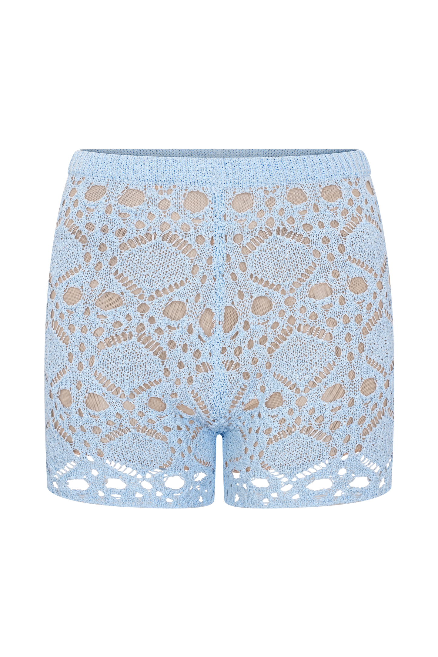 Shorts en Tricot Croisé Aeline - Bleu Ciel