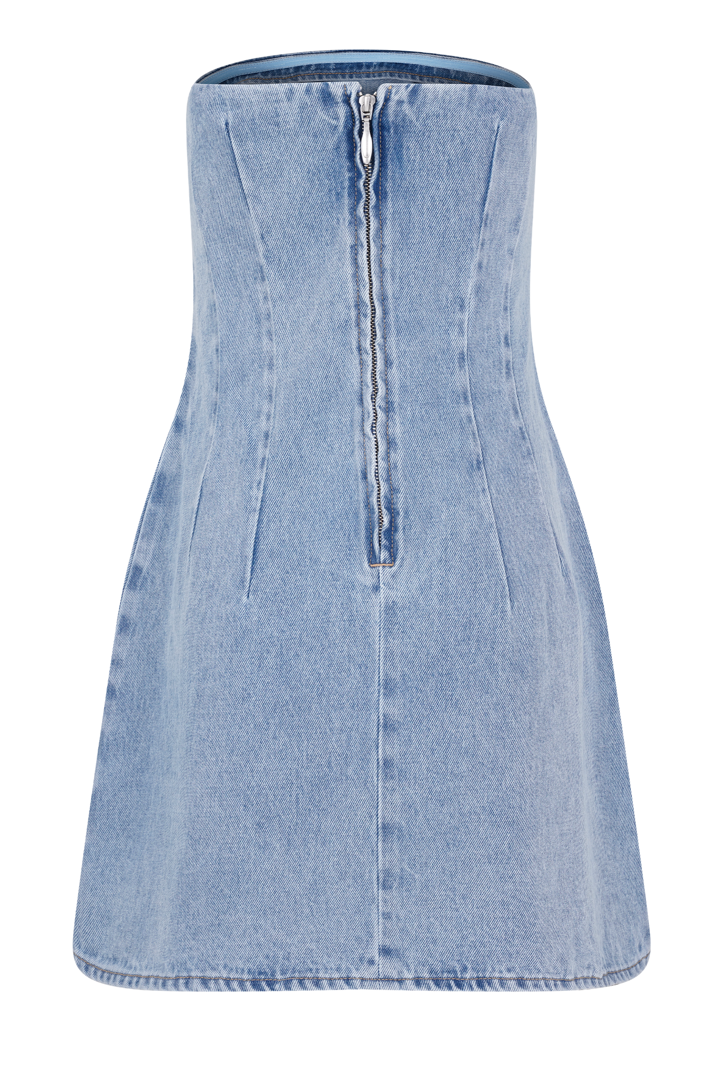 Mini-robe en jean brodée Akira - Bleu moyen
