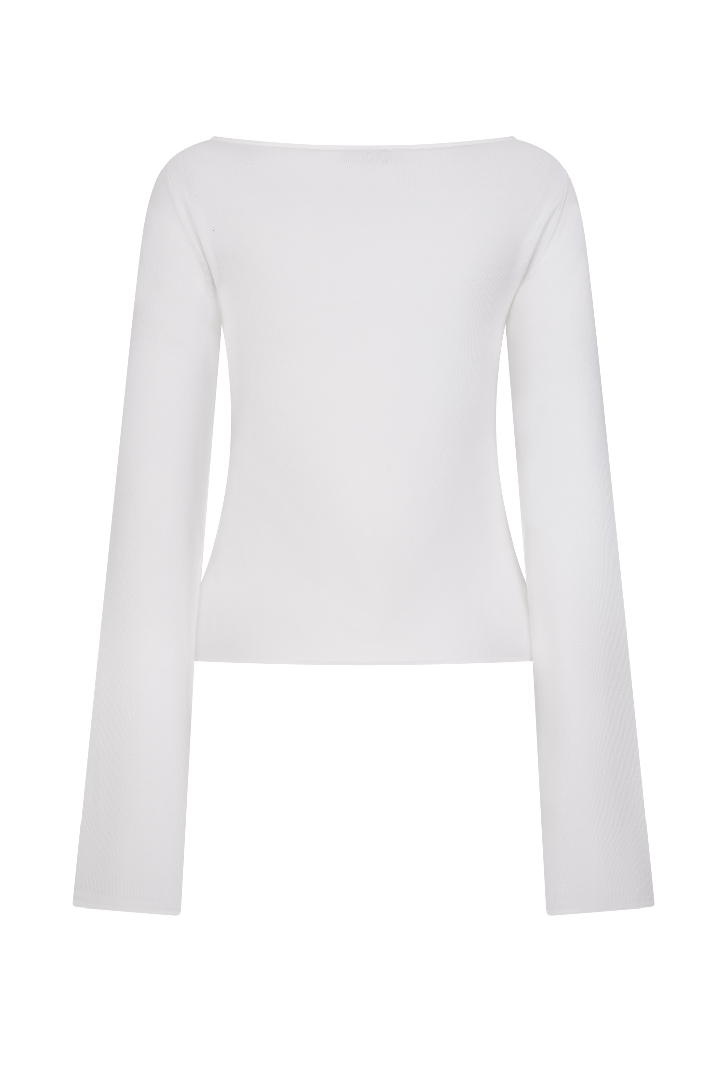 Top en tricot à manches longues à motifs floraux Alejandra - Blanc