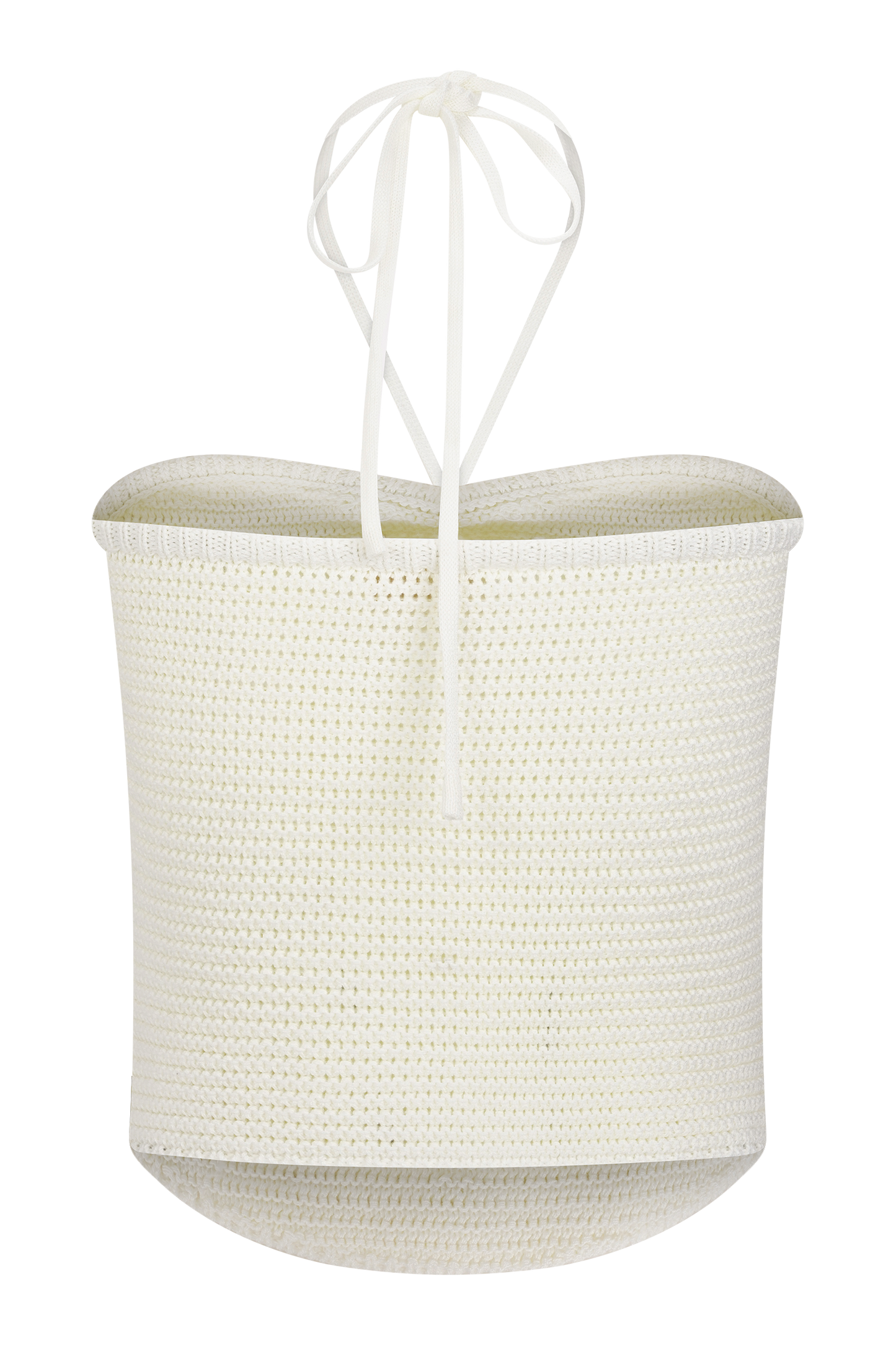 Halter en tricot perlé Aletta - Ivoire
