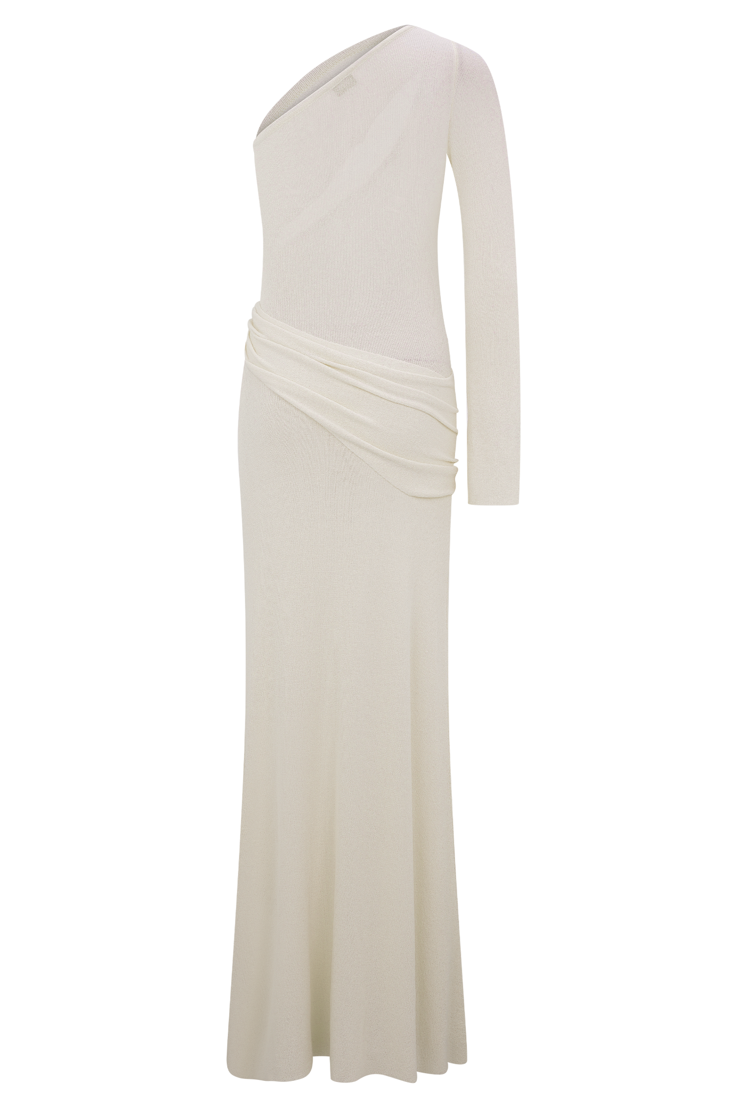Robe Maxi Tricotée à Une Épaule Alexius - Ivoire