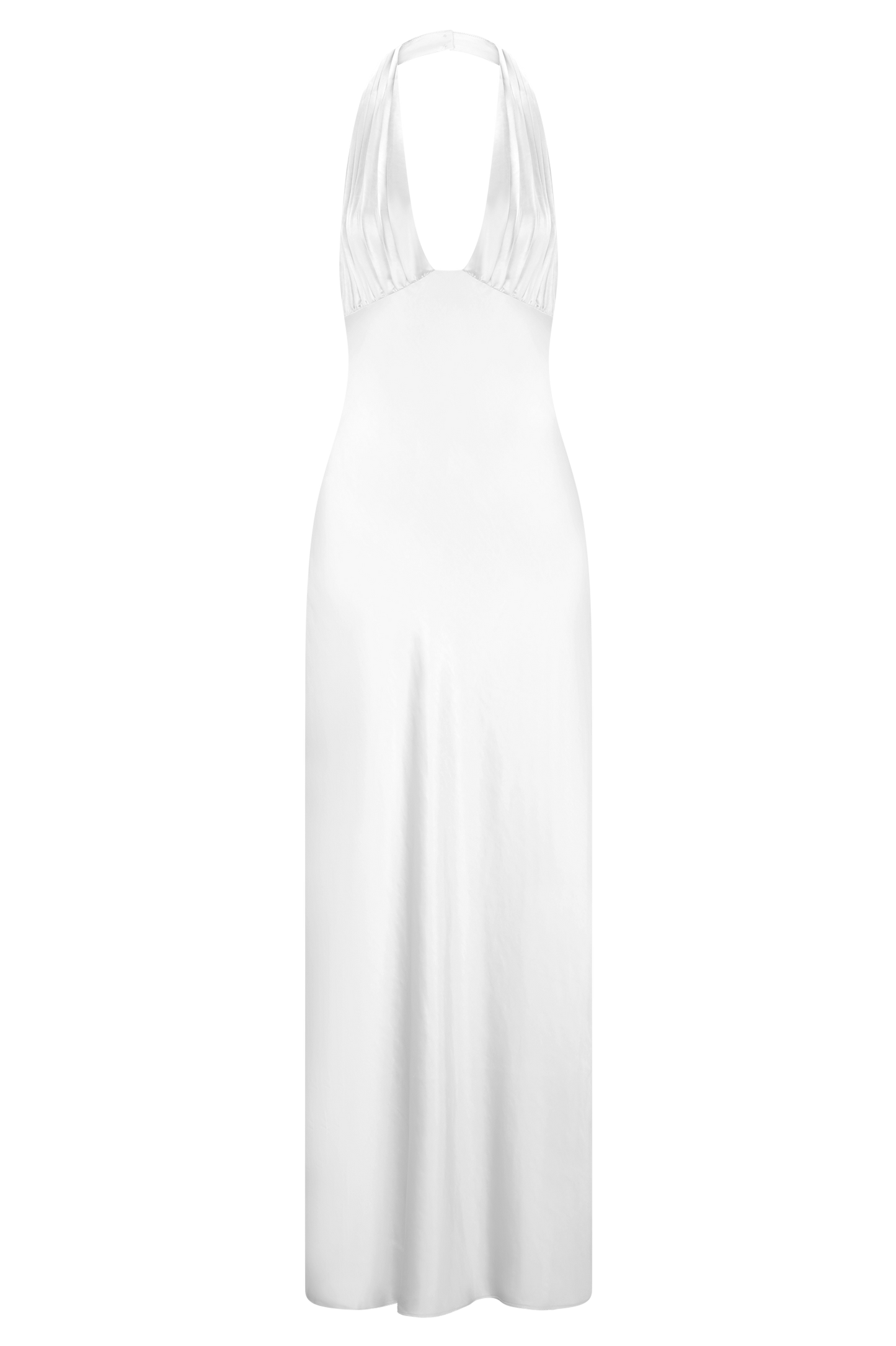 Alice Robe Maxi Satin à Décolleté Croisé - Blanc