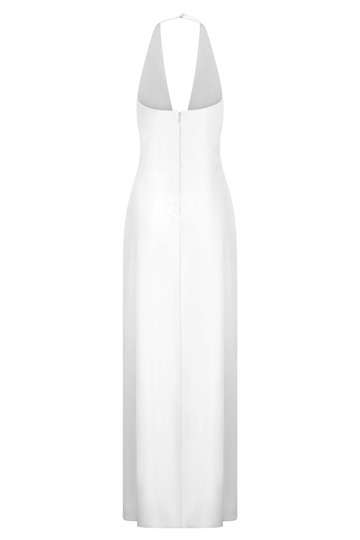 Alice Robe Maxi Satin à Décolleté Croisé - Blanc