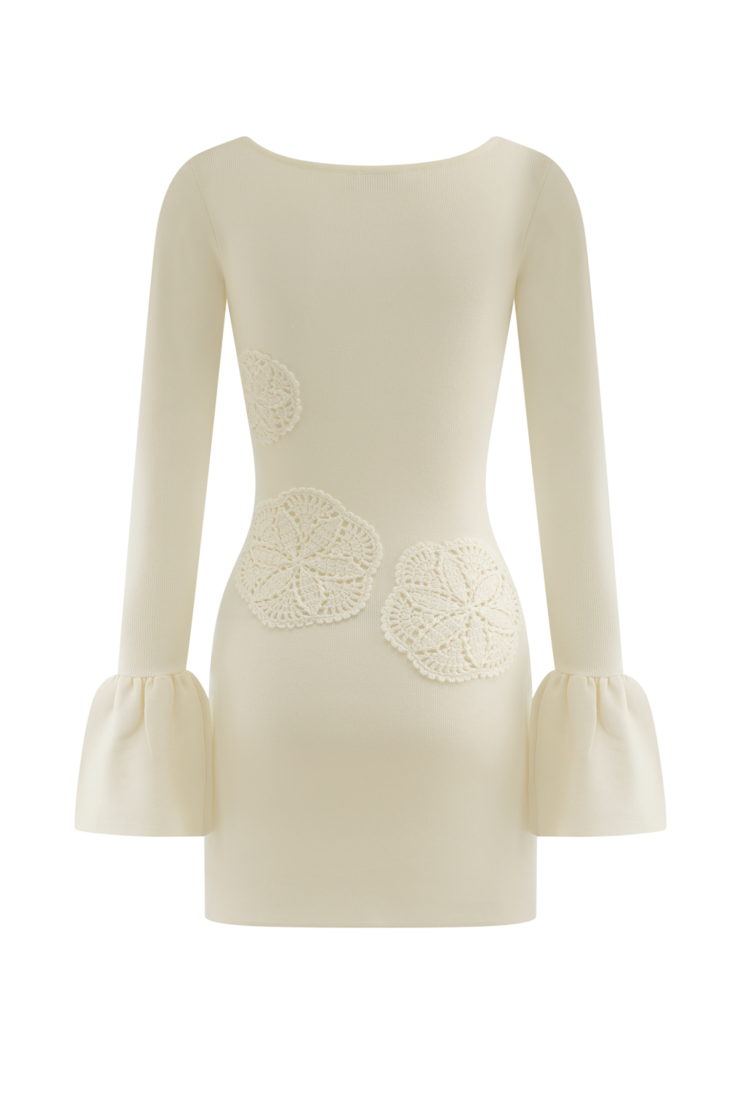 Mini-robe en tricot crochet Amari - Ivoire