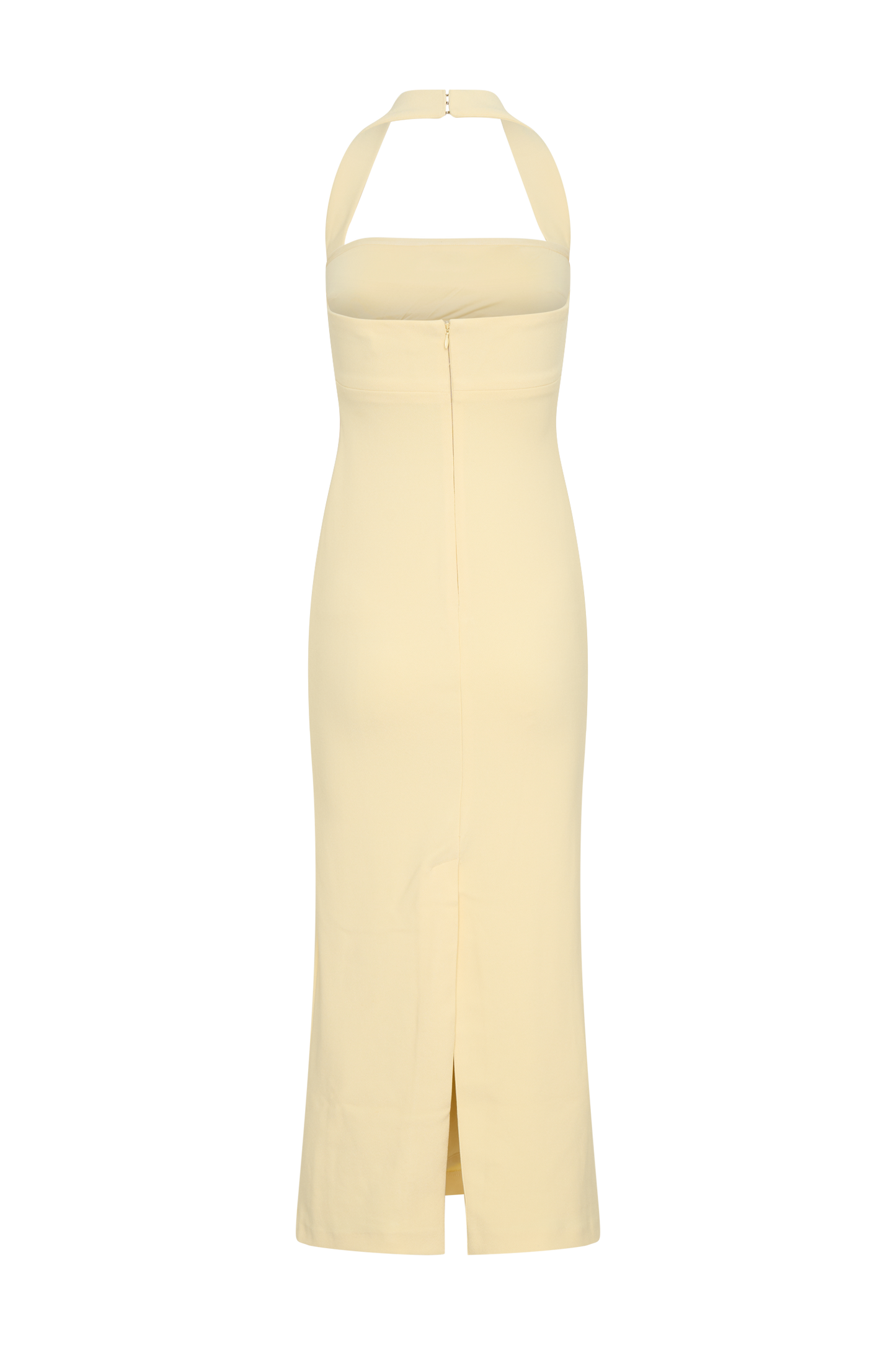 Amelita Robe Midi Croisée à Manches Bouffantes - Jaune Pale