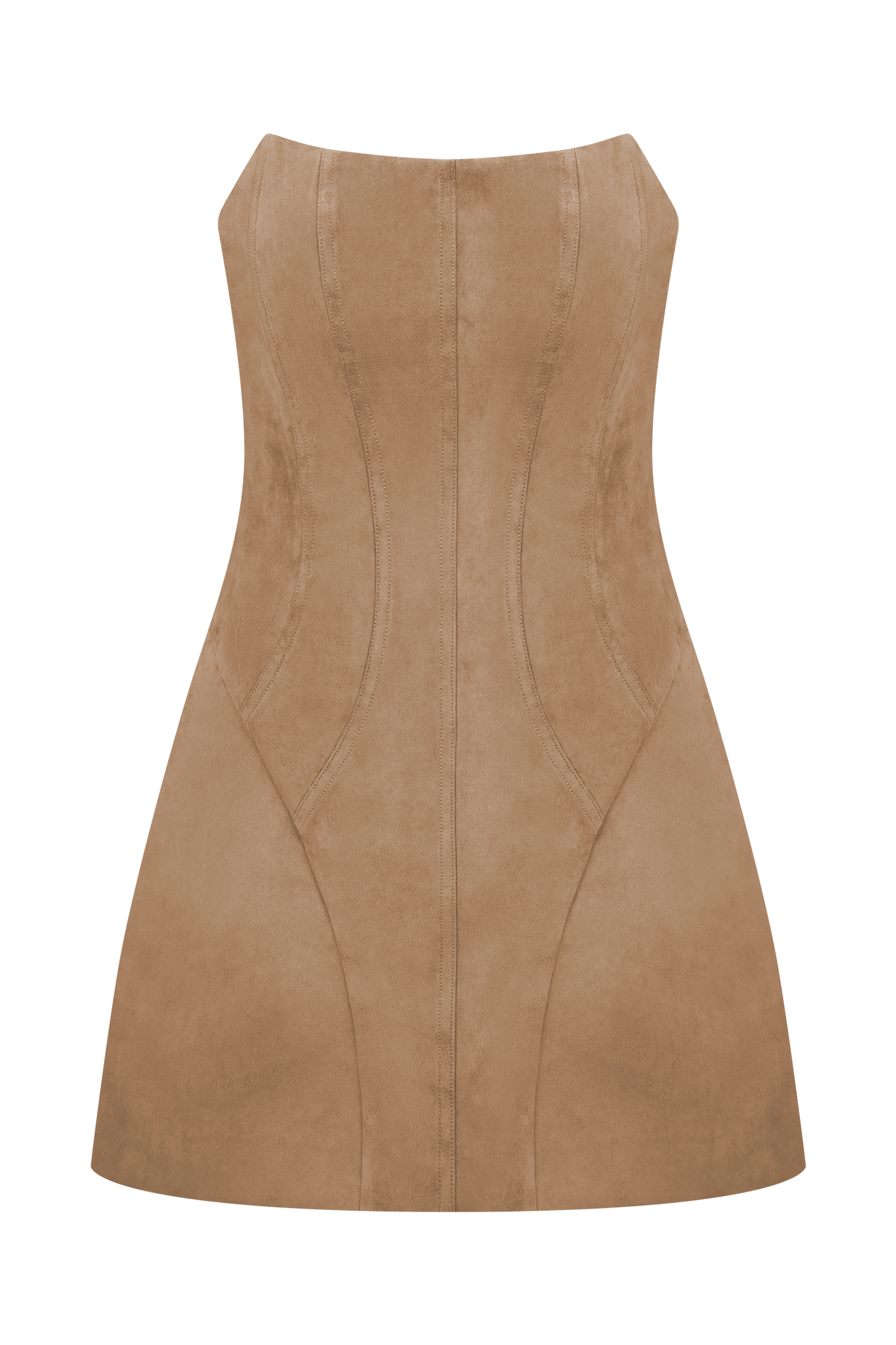Mini-robe en similicuir de daim Andy - Camel