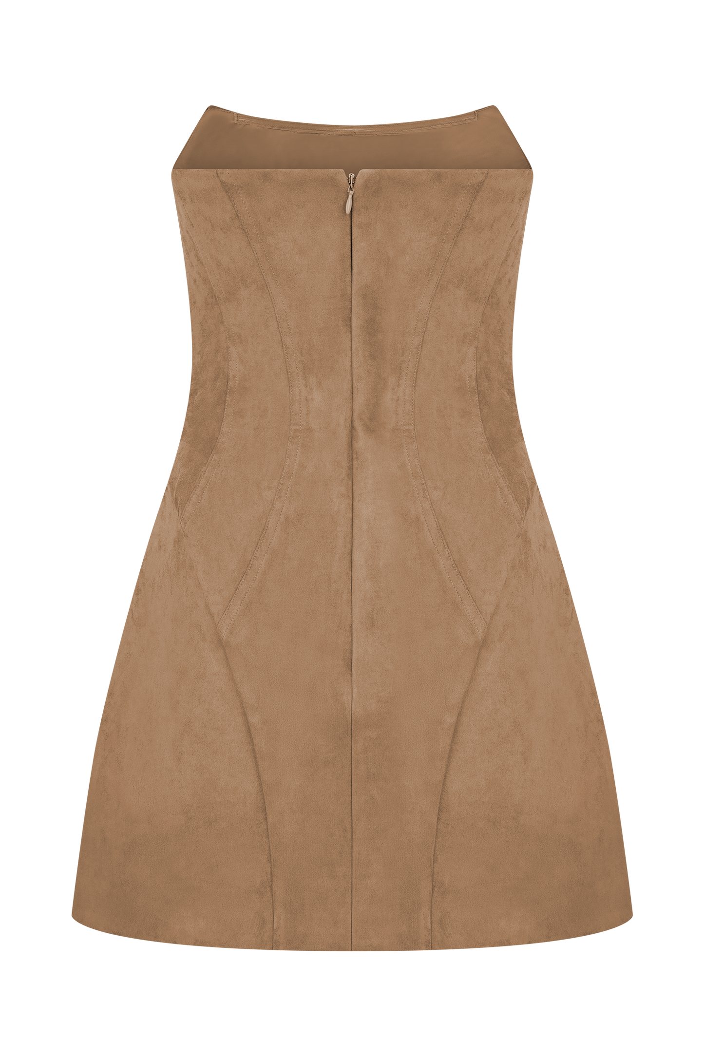 Mini-robe en similicuir de daim Andy - Camel