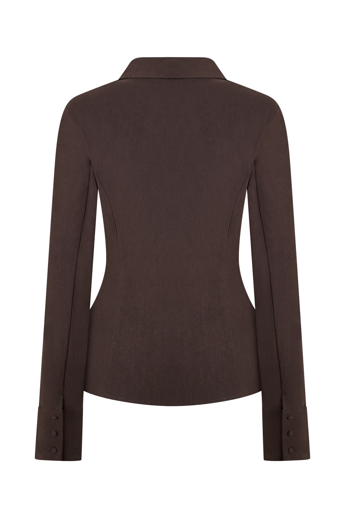 Chemise à col enroulable Annalee en coton avec perles - Espresso foncé