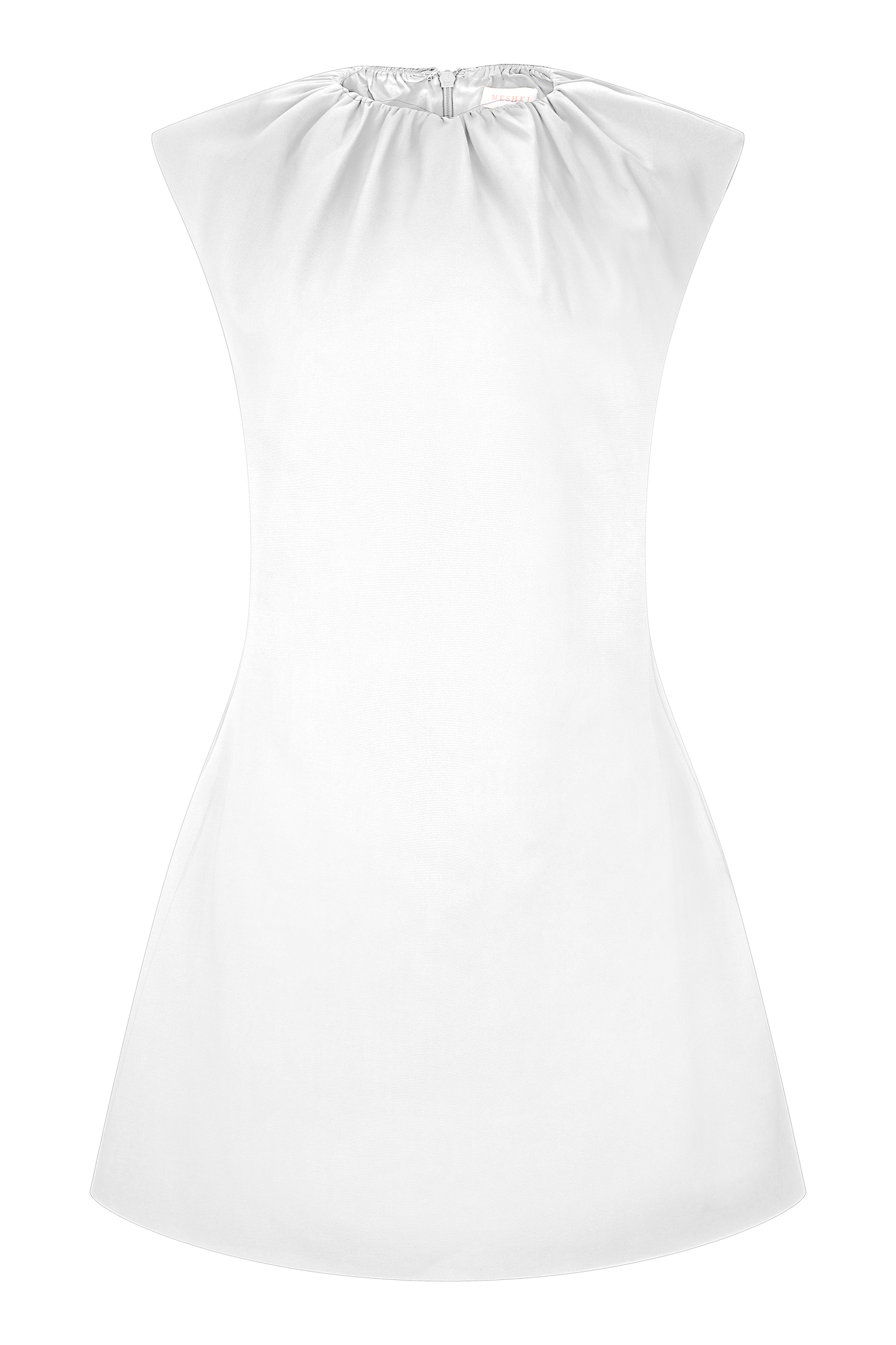 Mini-robe à col plissé Ariana - Ivoire